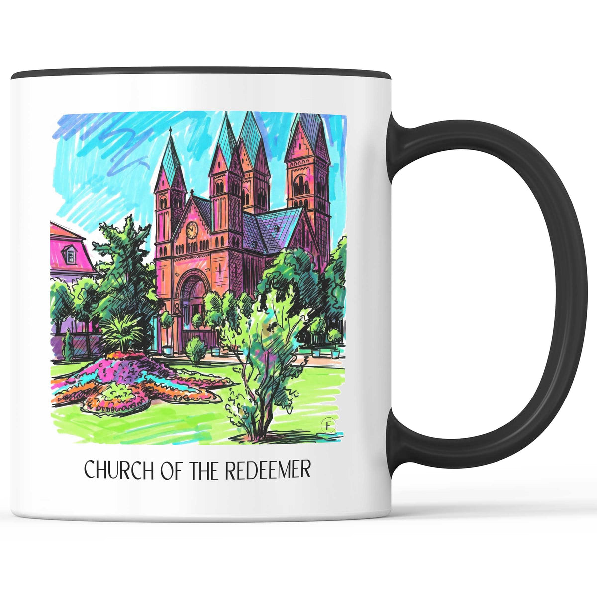 Erlöserkirche Kaffeebecher - Bad Homburg - Deutschland Becher - Kaffeetasse im Tag Graffiti Stil - favplace