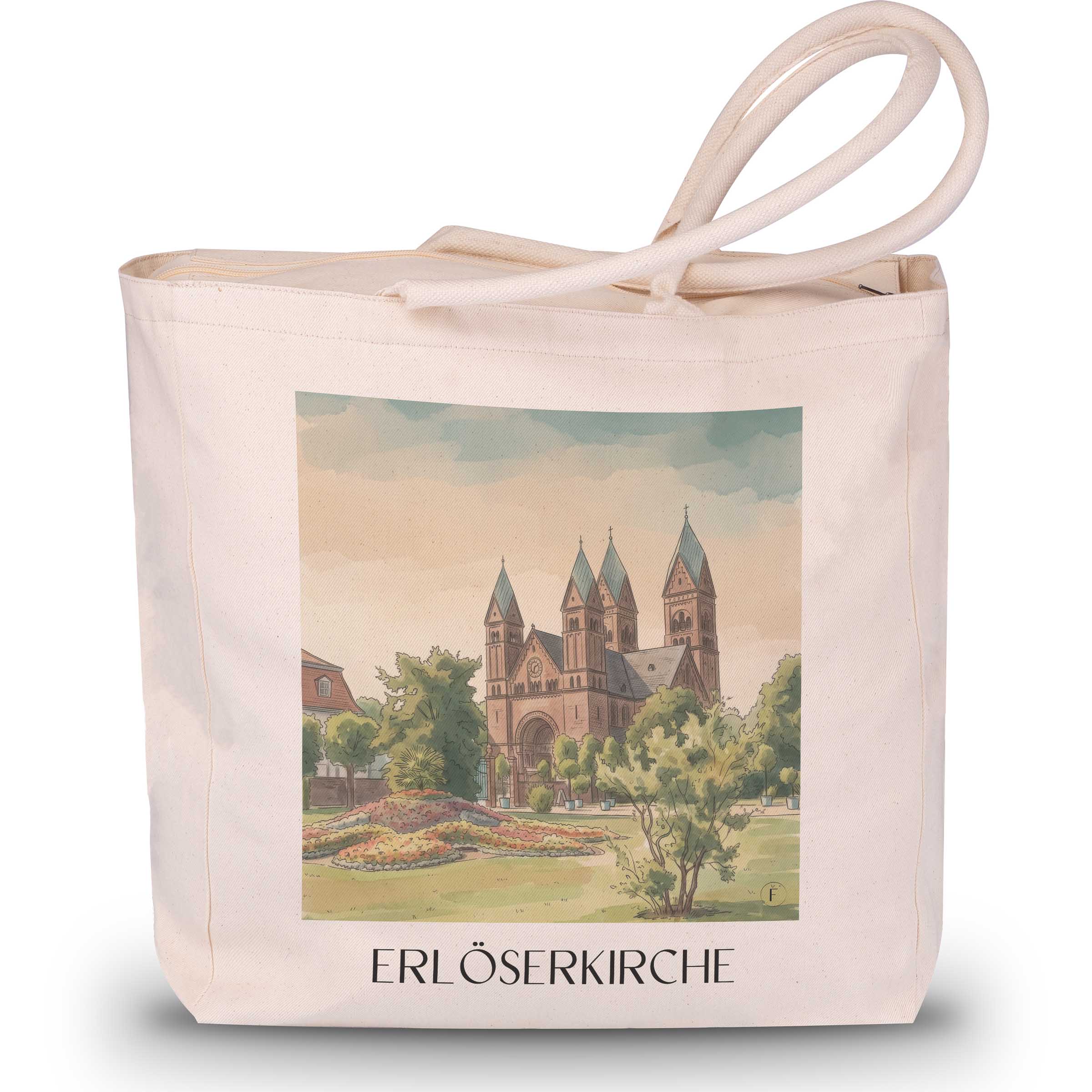 erlöserkirche-bad-homburg-deutschland-einkaufstasche-aquarell