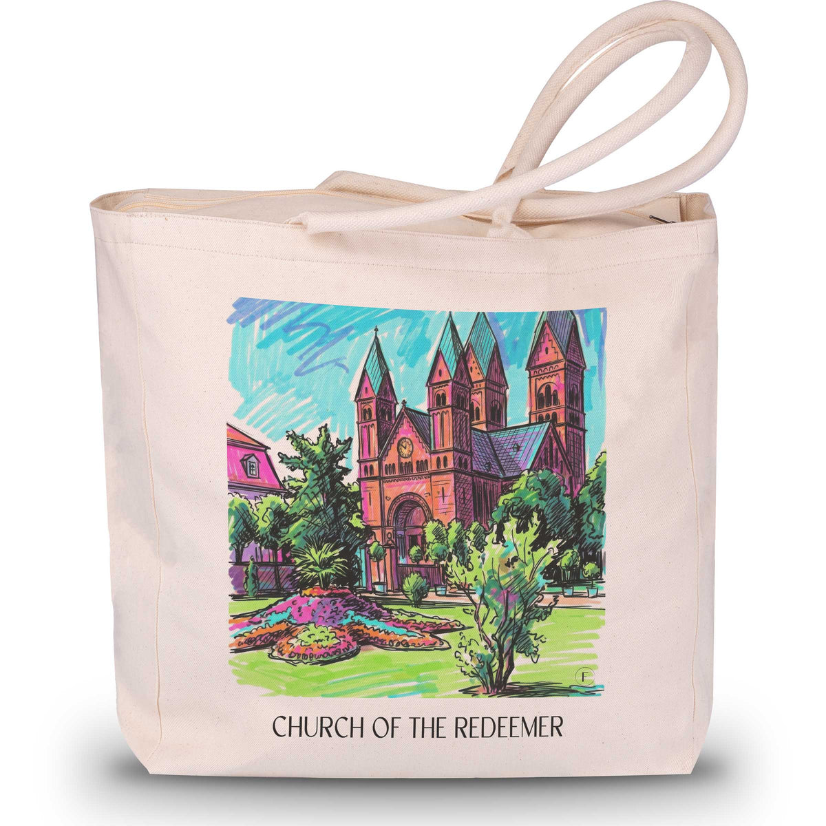 Erlöserkirche Shopping Tasche - Bad Homburg - Deutschland Tote Bag - Einkaufstasche im Tag Graffiti Stil - favplace