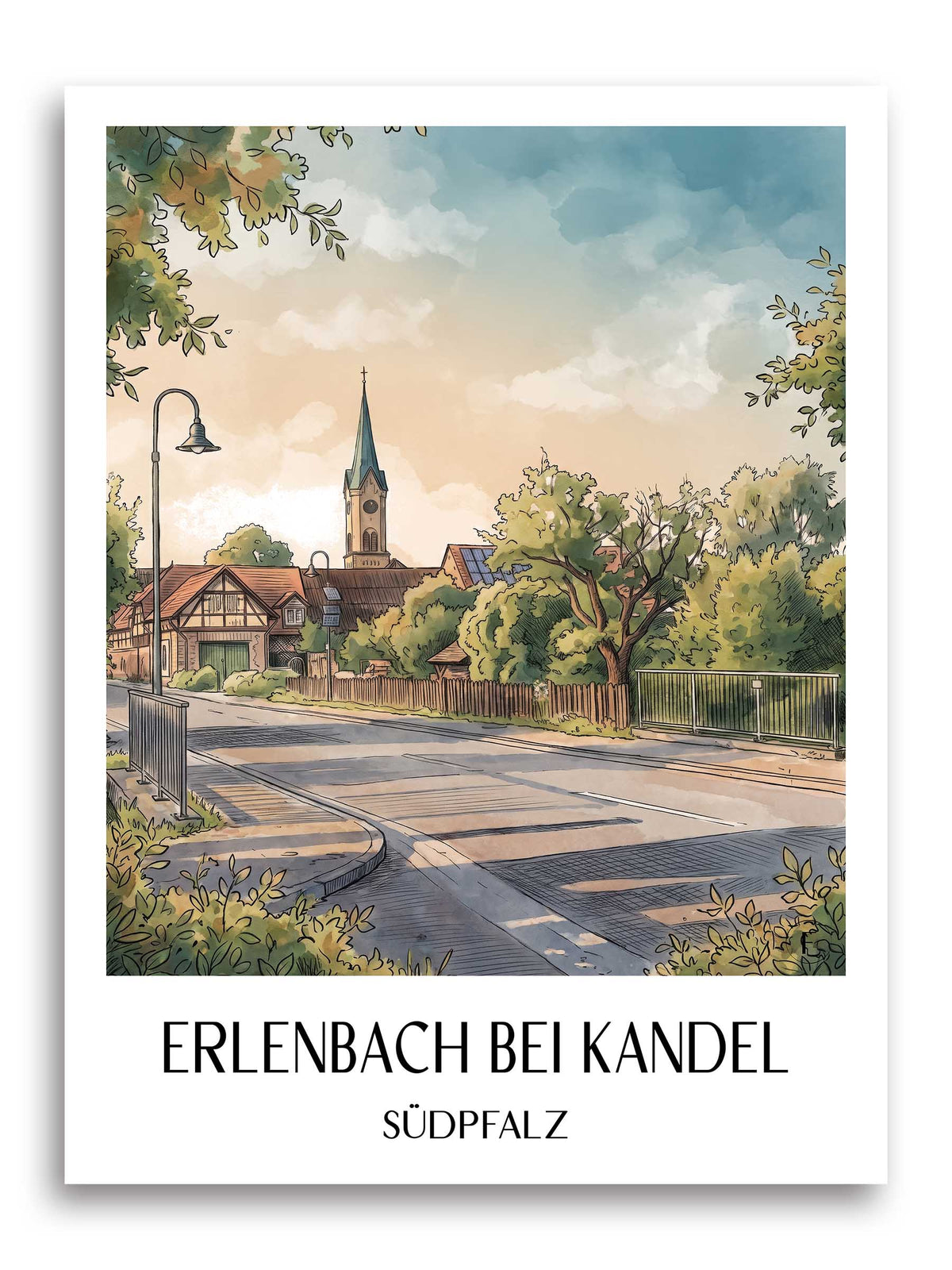 erlenbach-bei-kandel-südpfalz-deutschland-poster-aquarell
