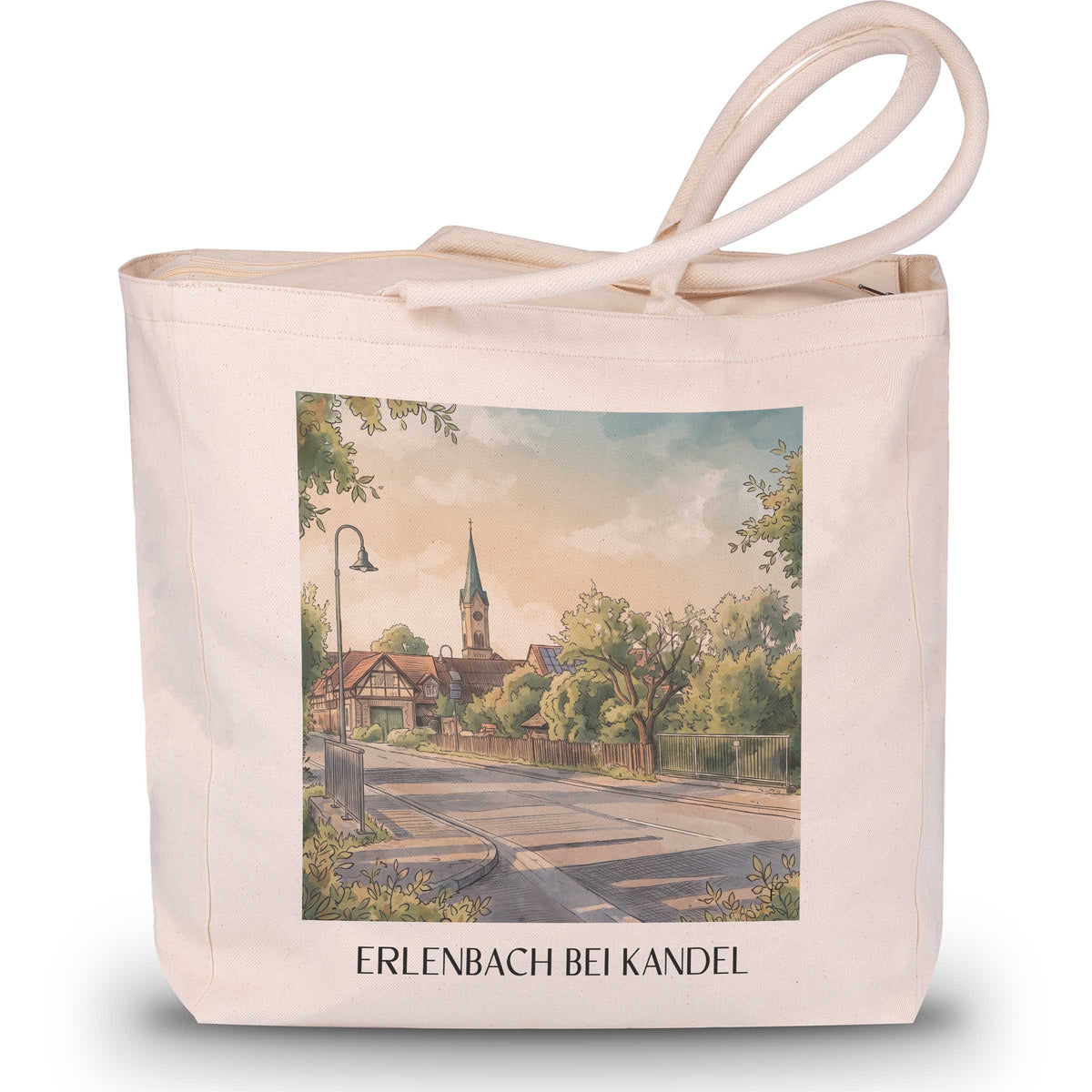 erlenbach-bei-kandel-südpfalz-deutschland-einkaufstasche-aquarell