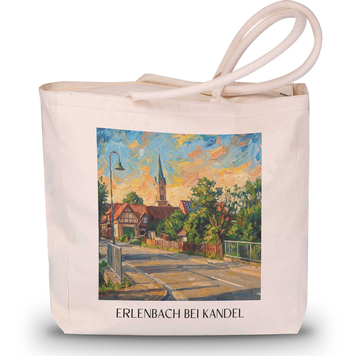 erlenbach-bei-kandel-südpfalz-deutschland-einkaufstasche-oil-painting-oelgemaelde