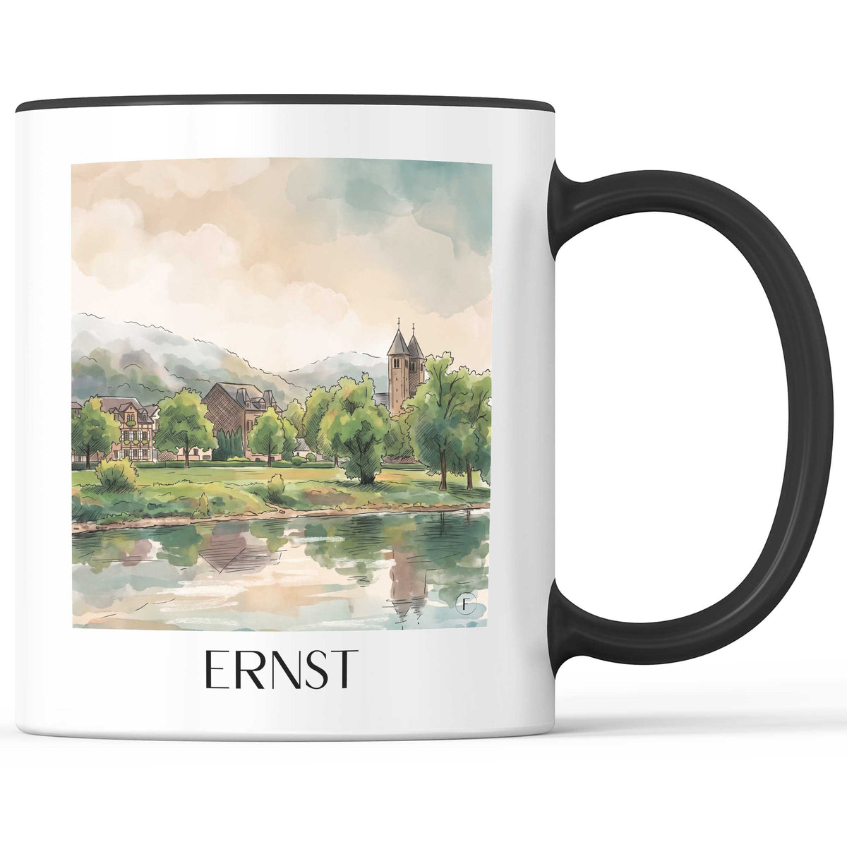 Ernst Kaffeebecher - Moseltal - Deutschland Becher - Kaffeetasse im Aquarell Stil - favplace