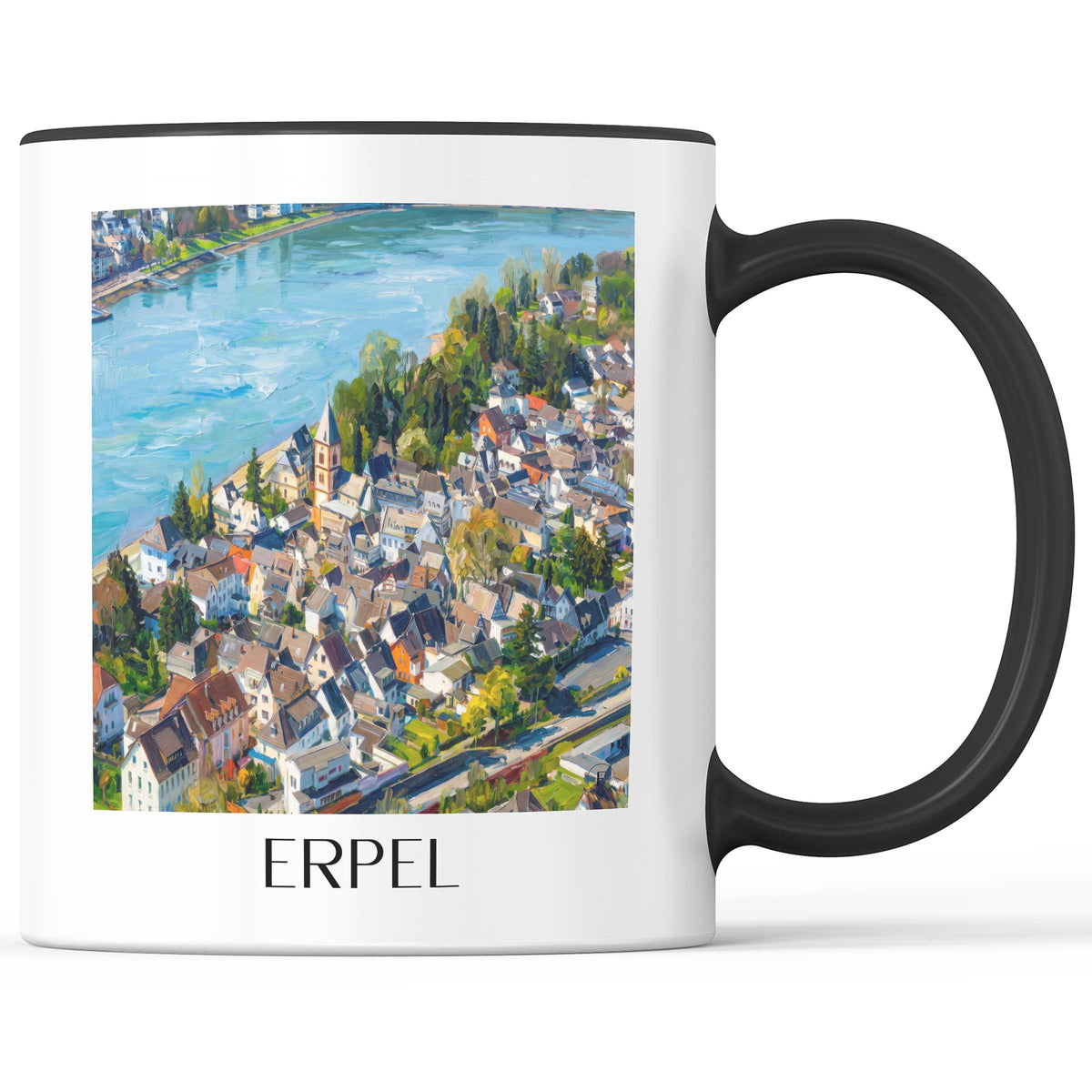 Erpel Kaffeebecher - Mittelrheintal - Deutschland Becher - Kaffeetasse im Ölgemälde Stil - favplace