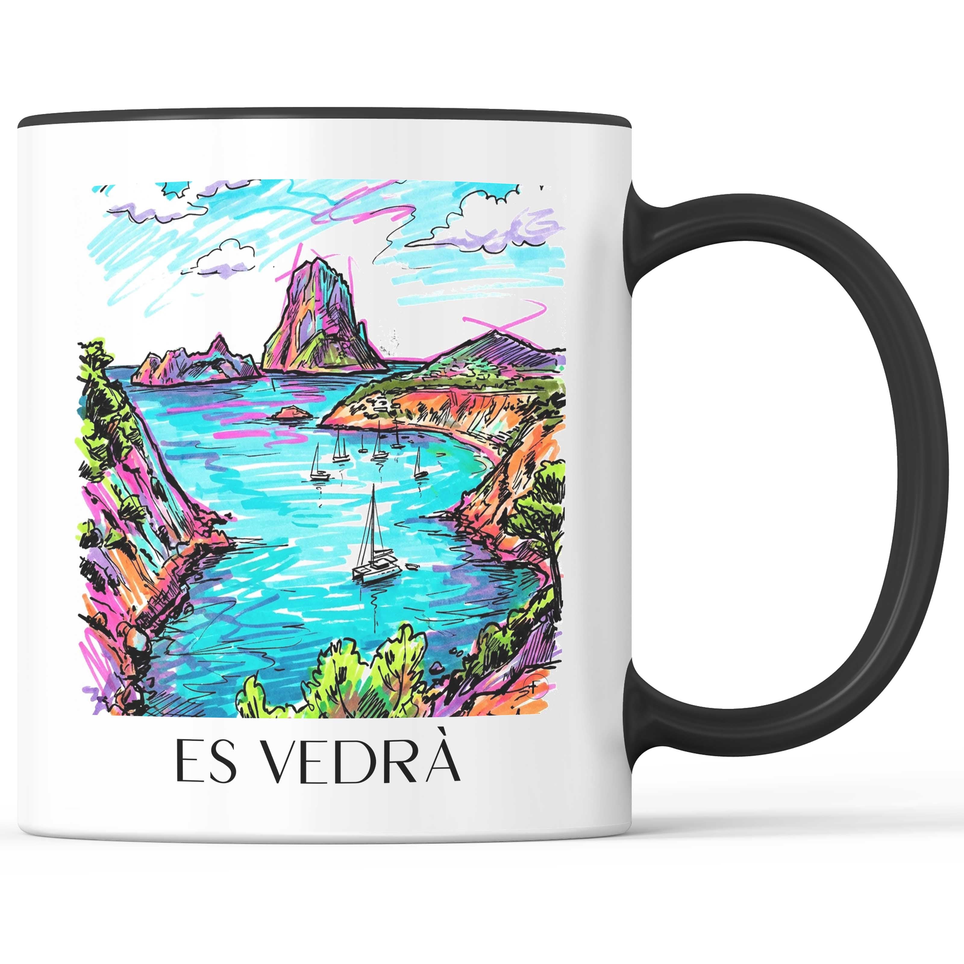 Es Vedrà Kaffeebecher - Ibiza - Spanien Becher - Kaffeetasse im Tag Graffiti Stil - favplace