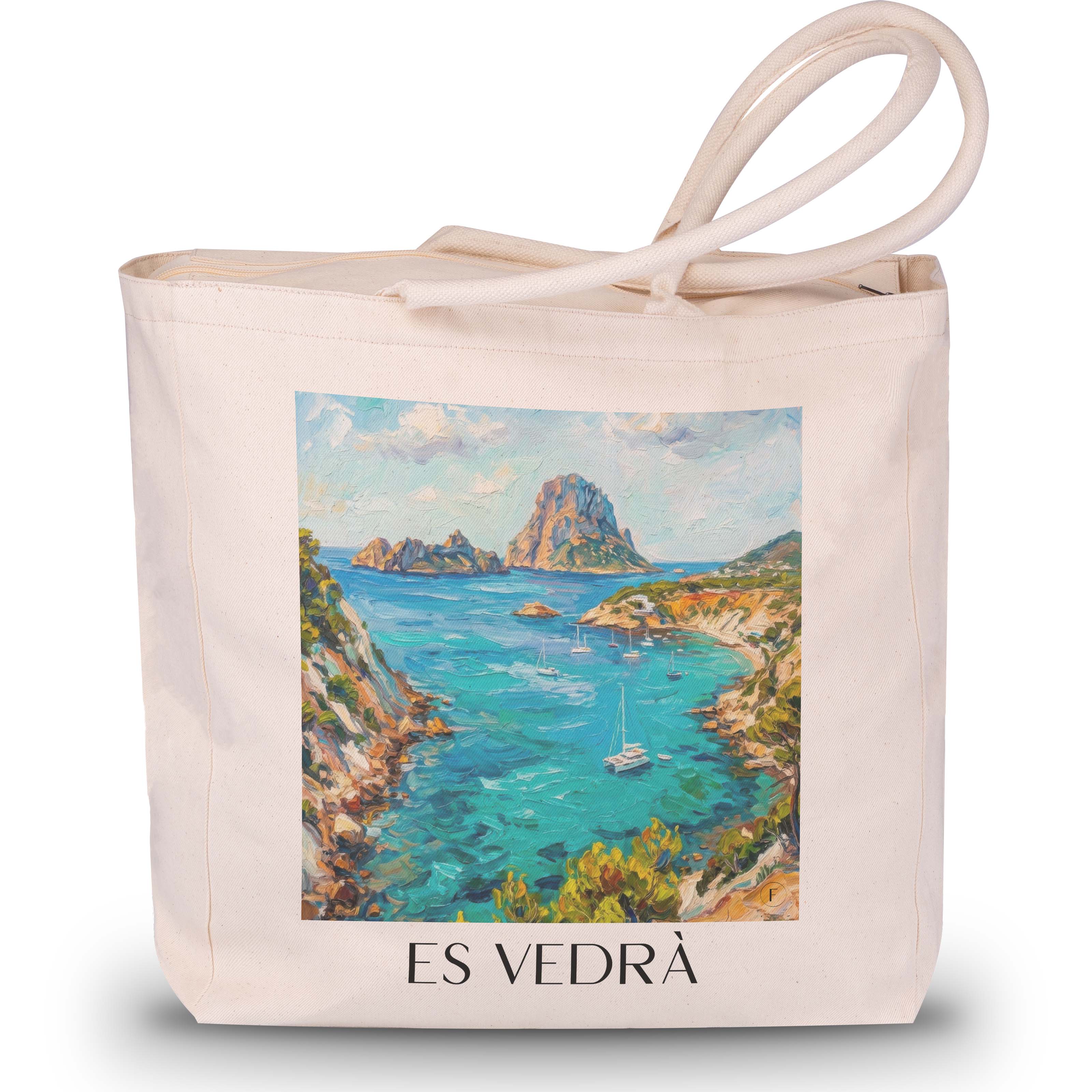 Es Vedrà Shopping Tasche - Ibiza - Spanien Tote Bag - Einkaufstasche im Ölgemälde Stil - favplace