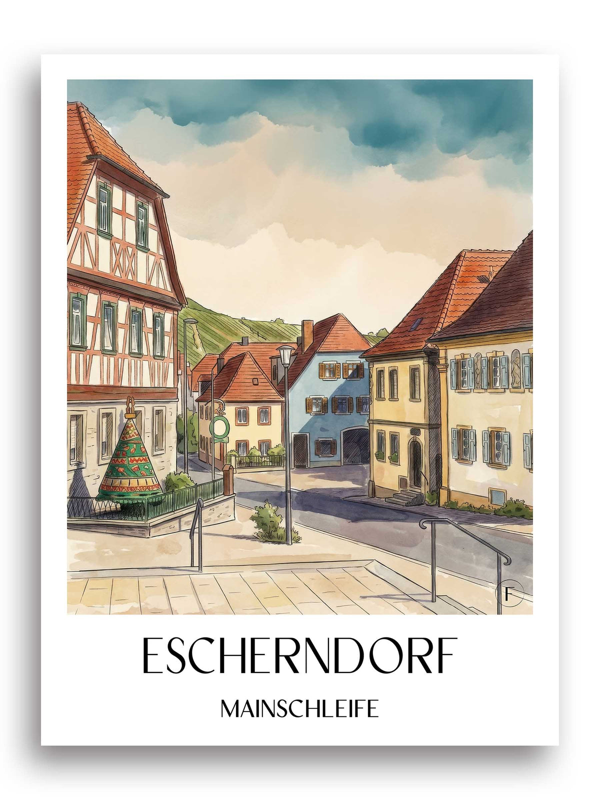 escherndorf-mainschleife-deutschland-poster-aquarell