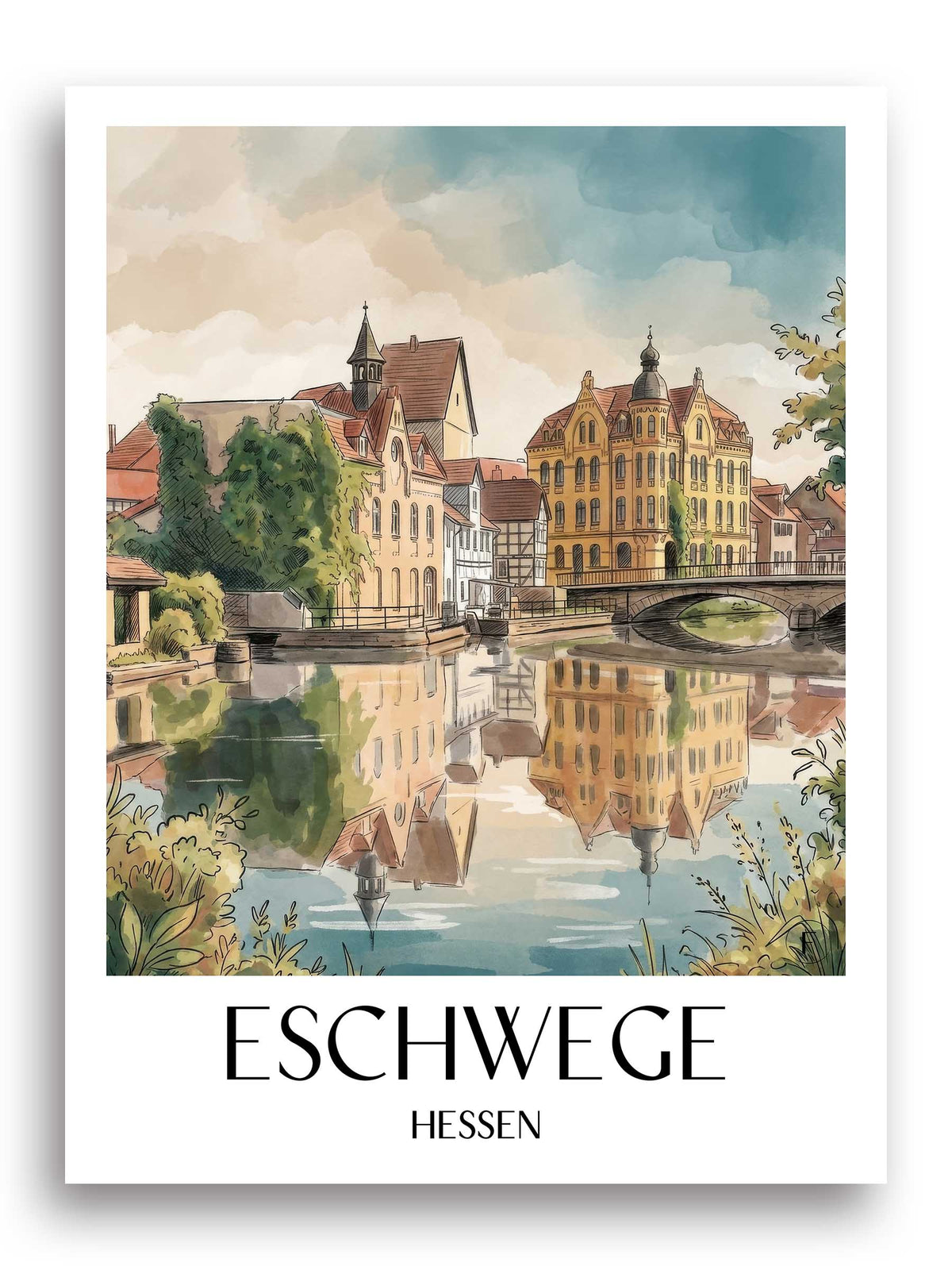 eschwege-hessen-deutschland-poster-aquarell