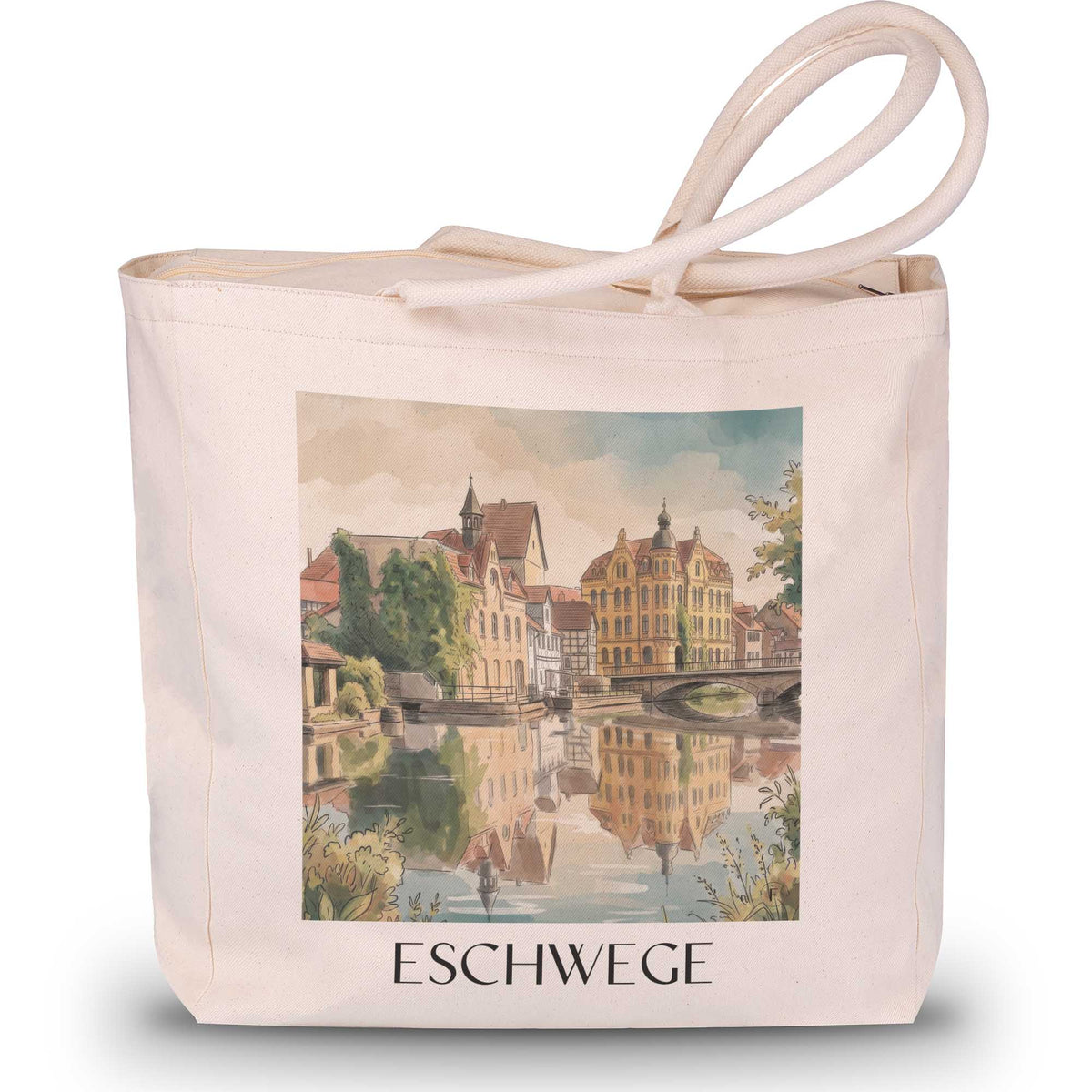 eschwege-hessen-deutschland-einkaufstasche-aquarell