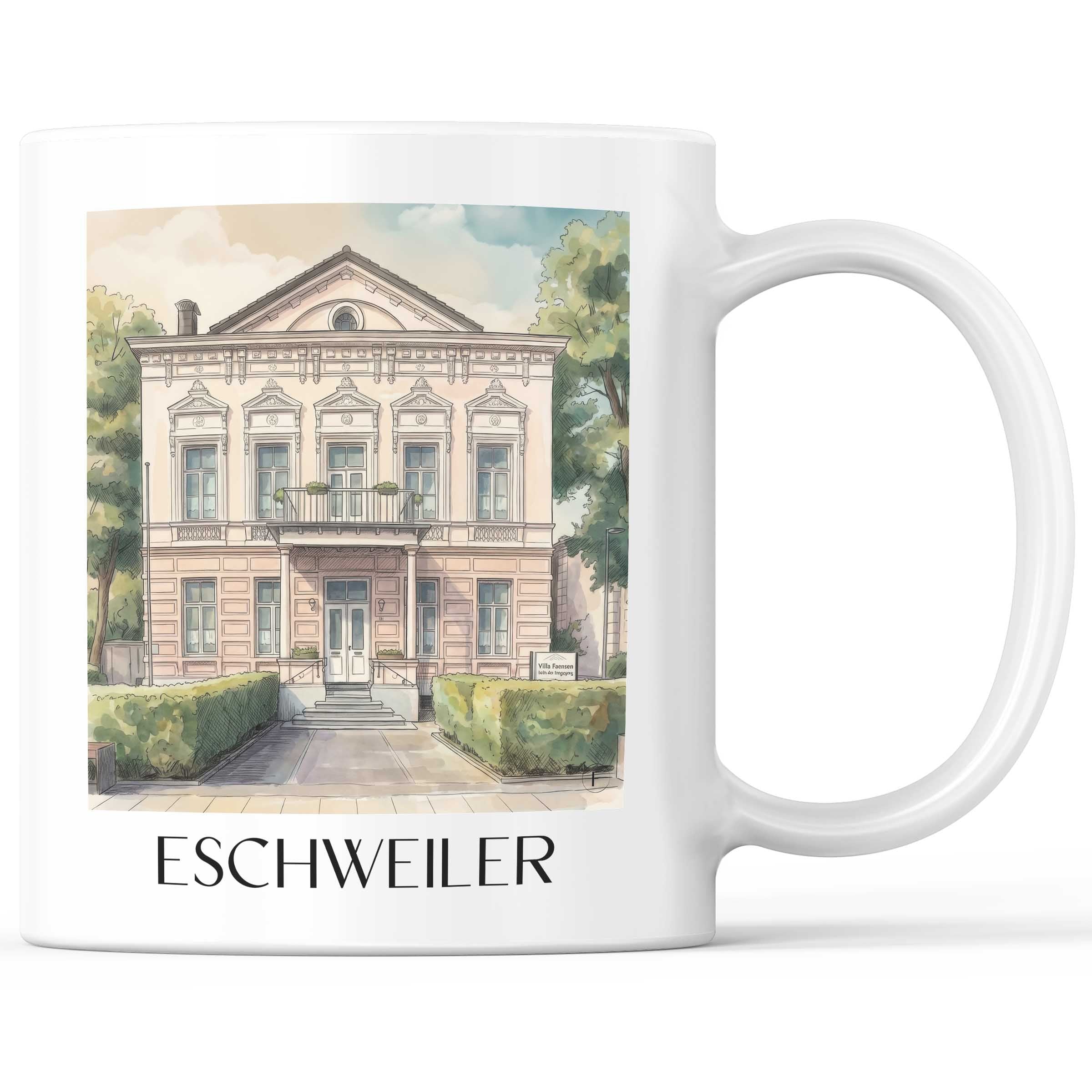 Eschweiler Kaffeebecher - Rheinland - Deutschland Becher - Kaffeetasse im Aquarell Stil - favplace