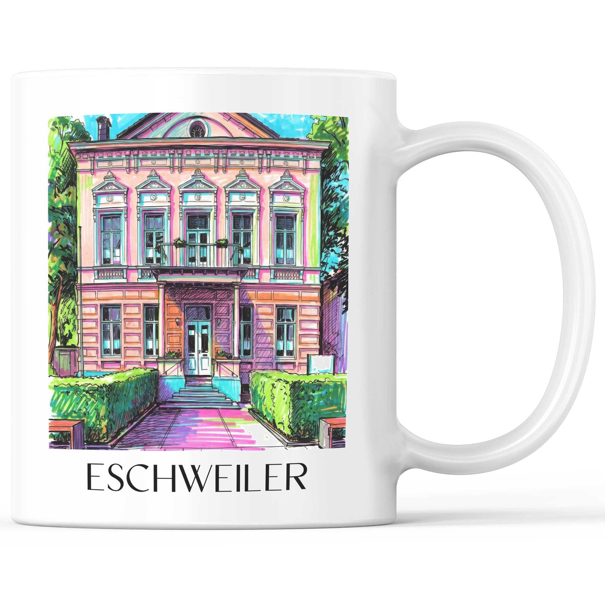 Eschweiler Kaffeebecher - Rheinland - Deutschland Becher - Kaffeetasse im Tag Graffiti Stil - favplace