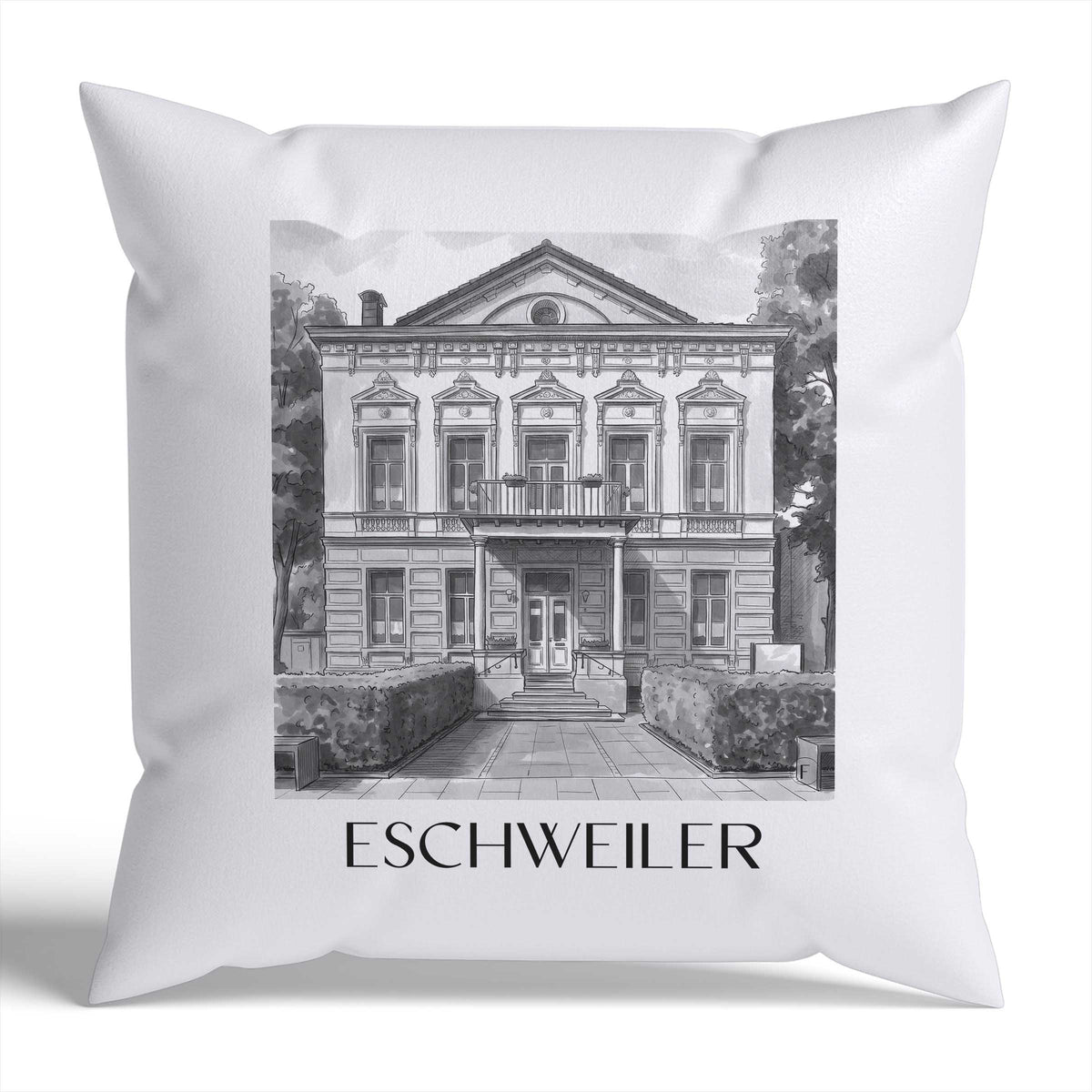 eschweiler-rheinland-deutschland-kissenbezug-aquarell-schwarz-weiss
