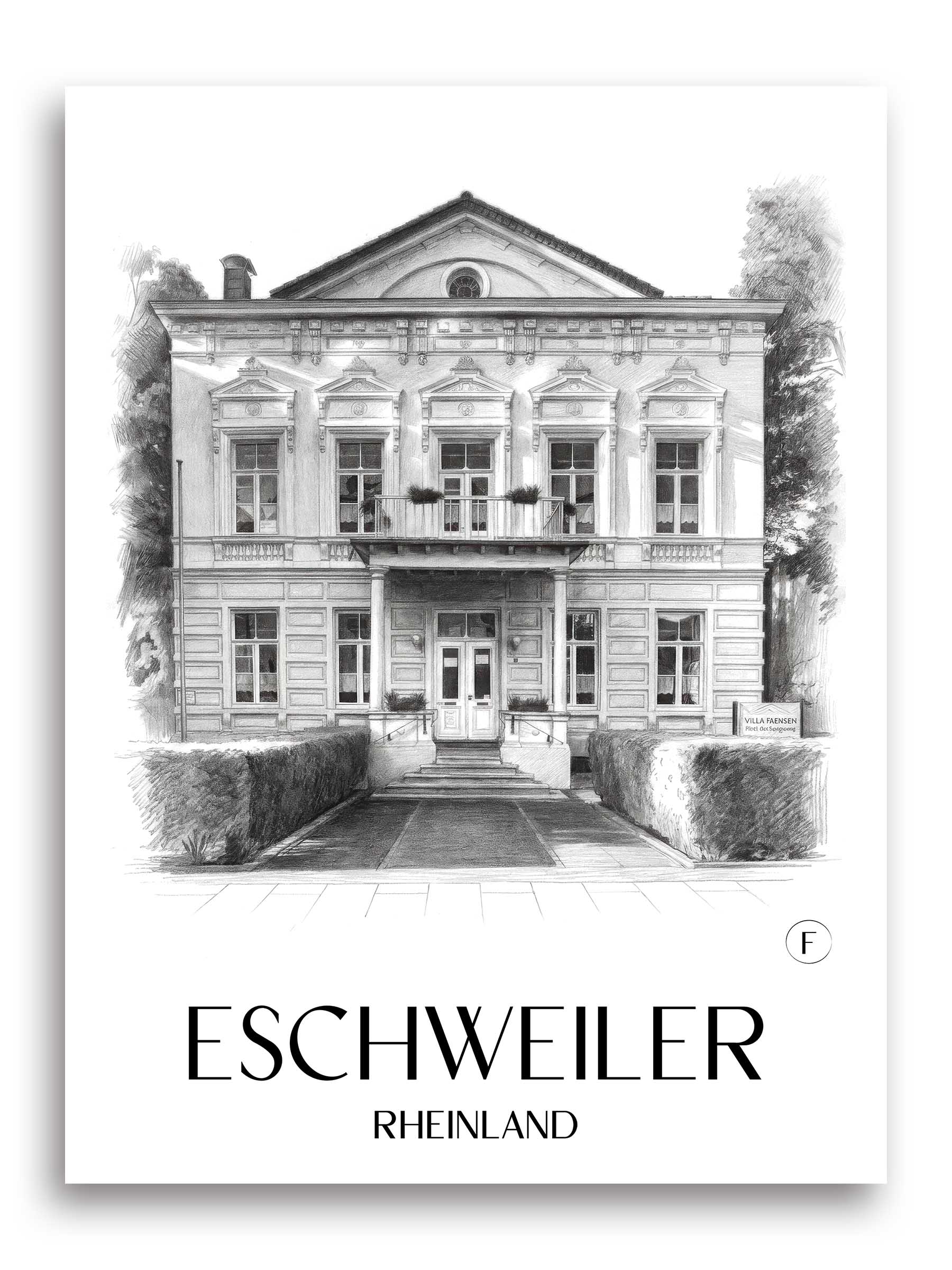 eschweiler-rheinland-deutschland-poster-bleistift-zeichnung-drawing