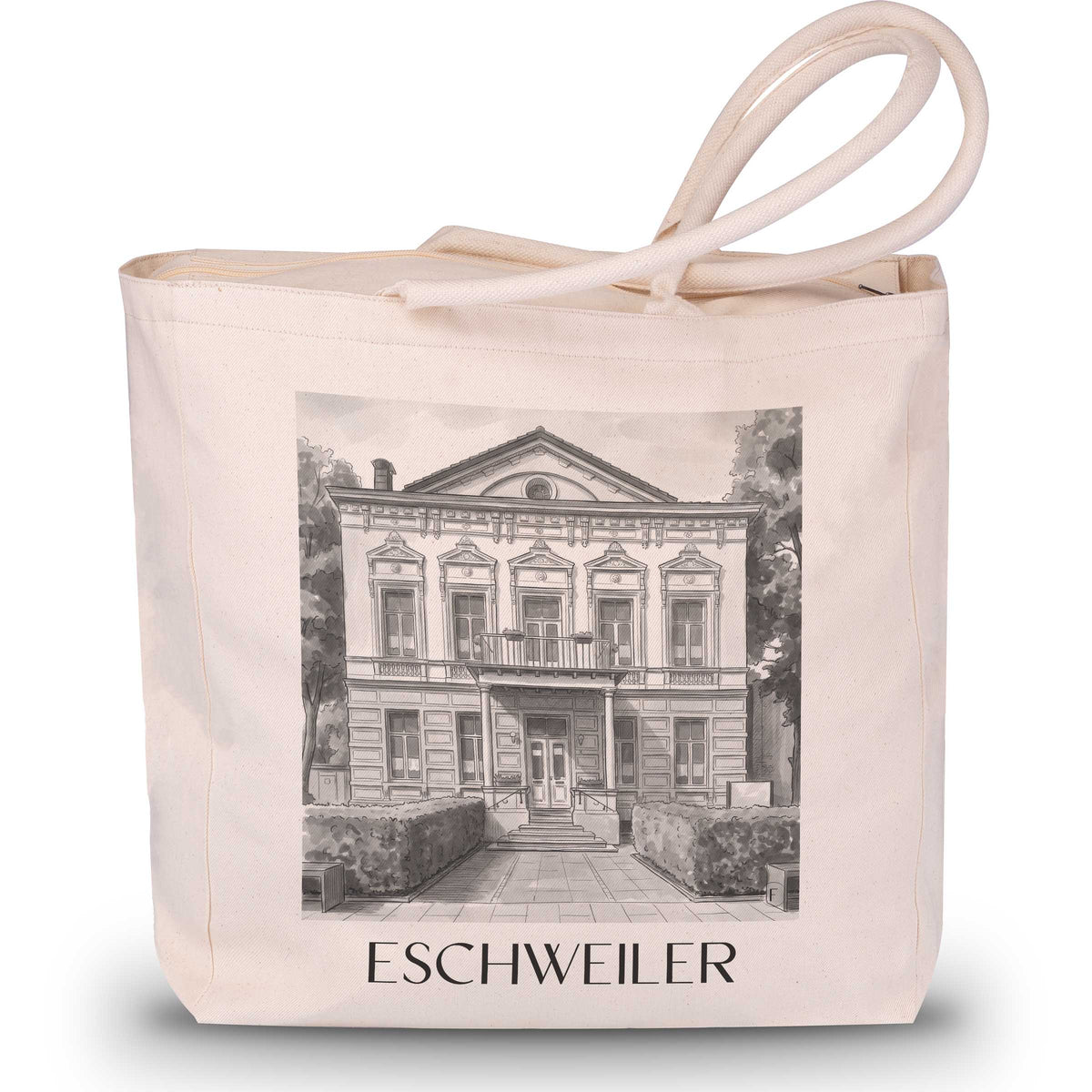Eschweiler Shopping Tasche - Rheinland - Deutschland Tote Bag - Einkaufstasche im Aquarell Schwarz-Weiß Stil - favplace
