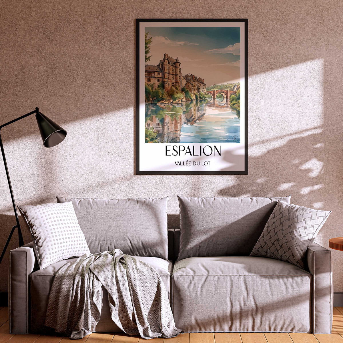 espalion-vallée-du-lot-frankreich-poster-aquarell