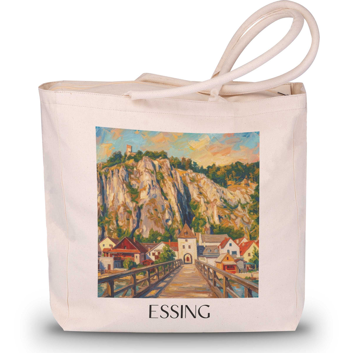 essing-altmühltal-deutschland-einkaufstasche-oil-painting-oelgemaelde