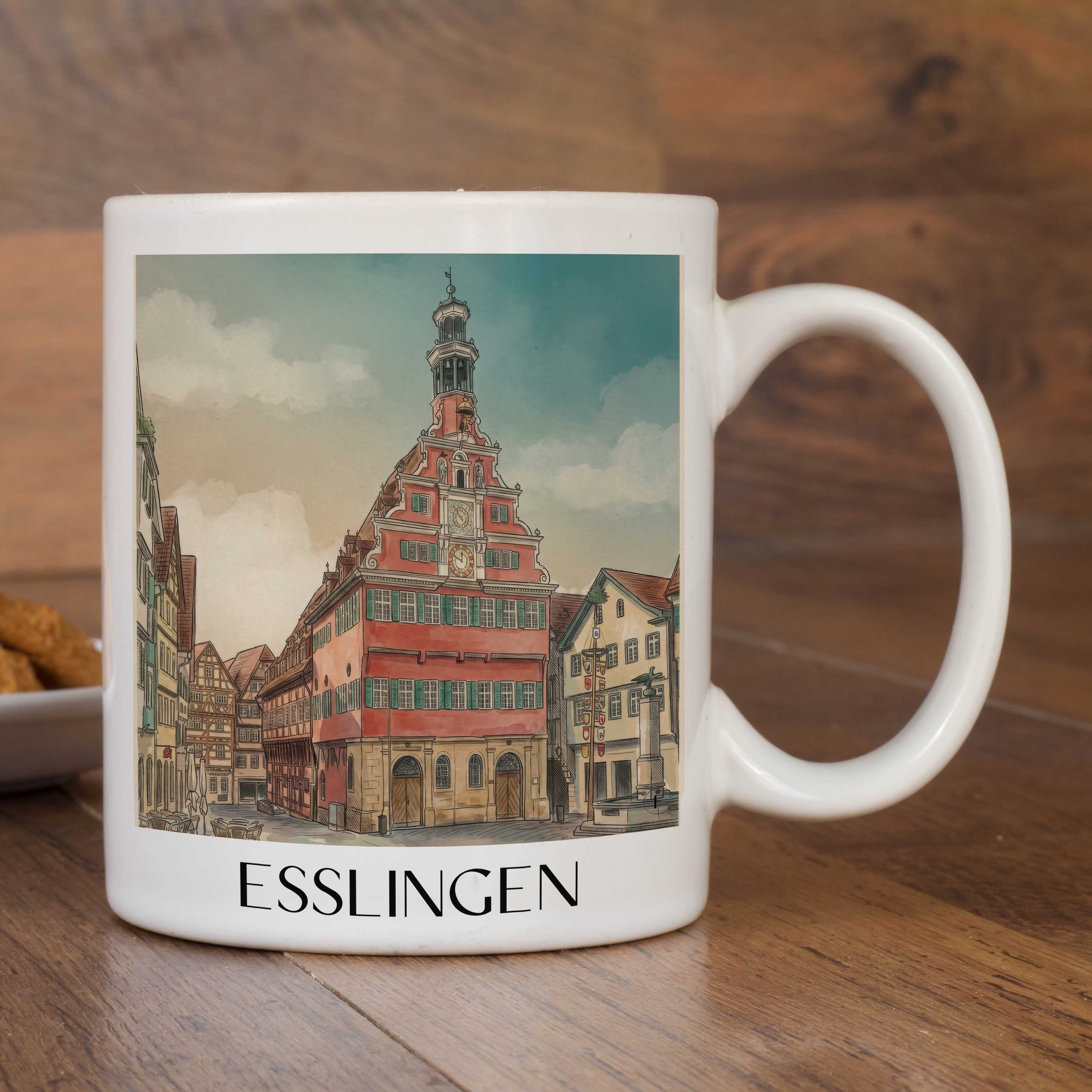 esslingen-deutschland-kaffeebecher-aquarell