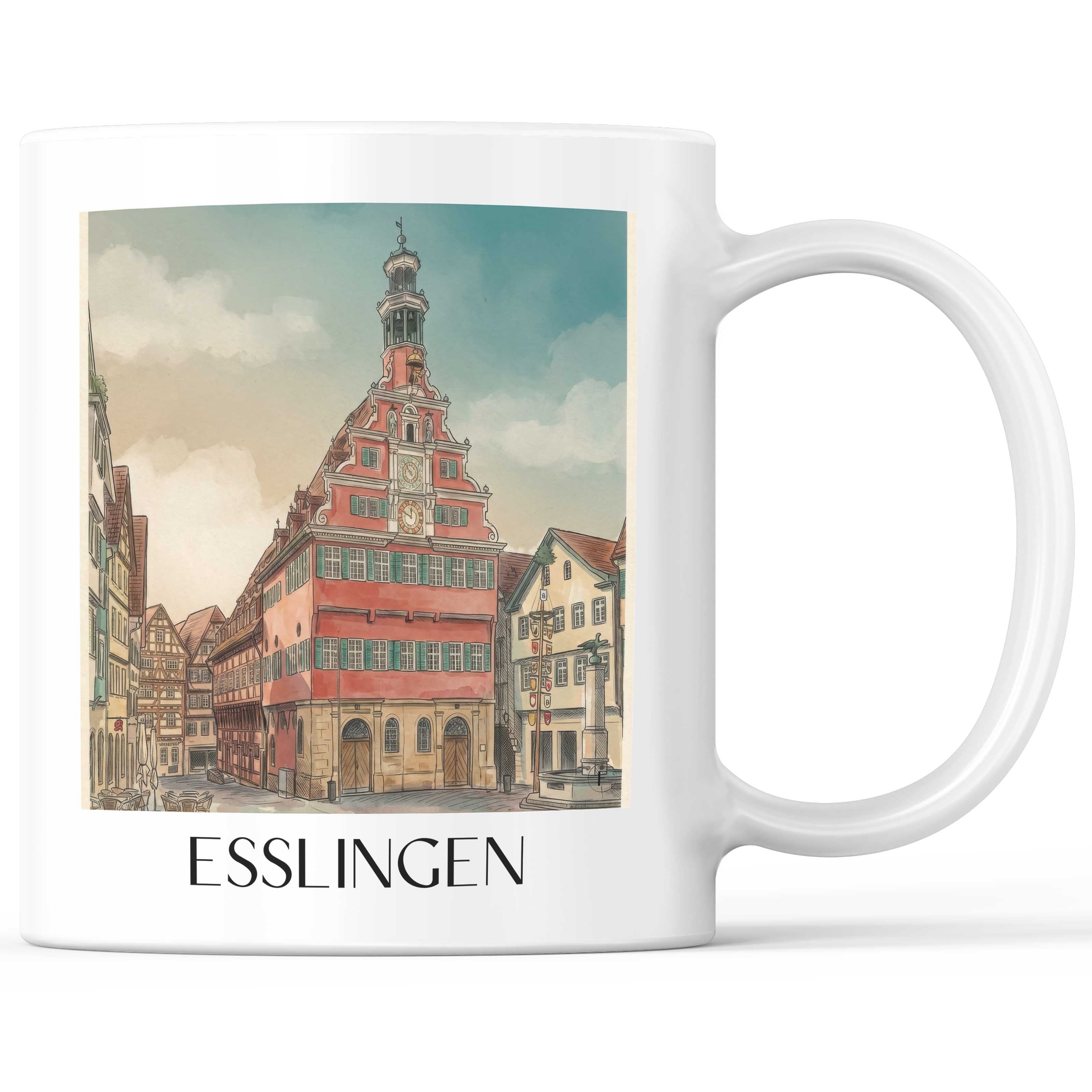 Esslingen - Deutschland Becher - Kaffeetasse im Aquarell Stil - favplace