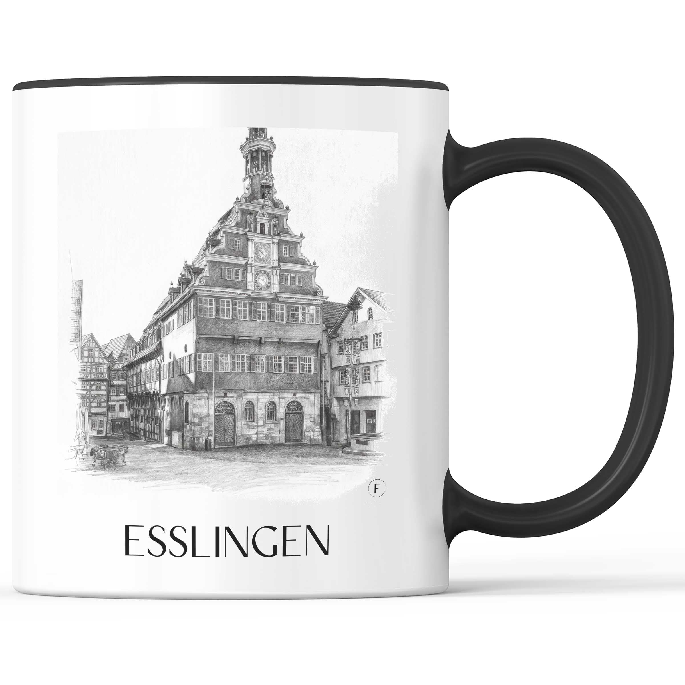 esslingen-deutschland-kaffeebecher-bleistift-zeichnung-drawing