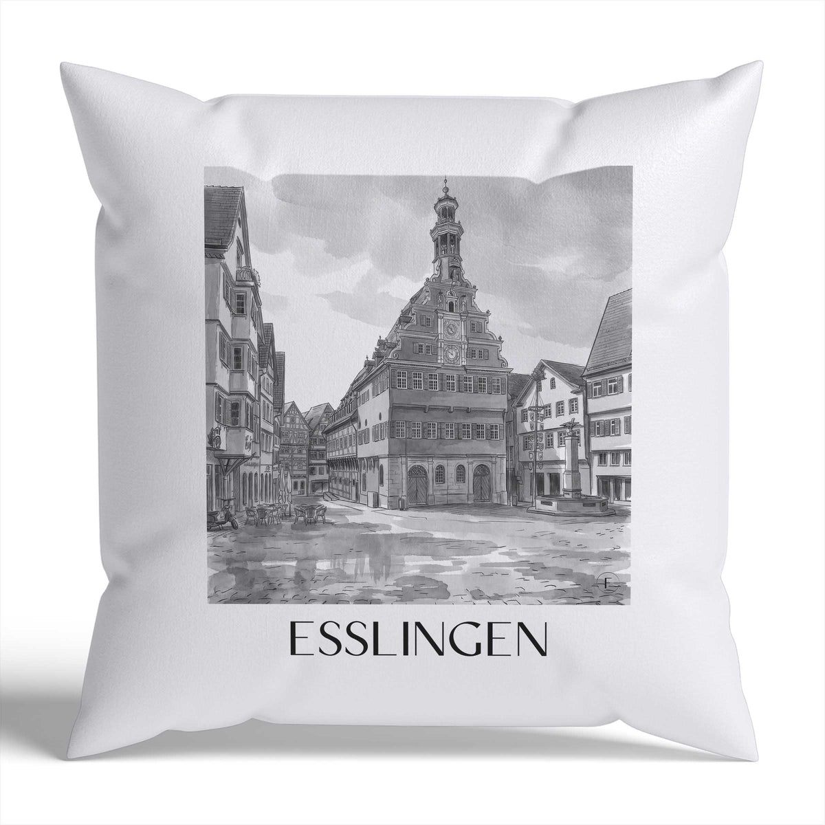 esslingen-deutschland-deutschland-kissenbezug-aquarell-schwarz-weiss