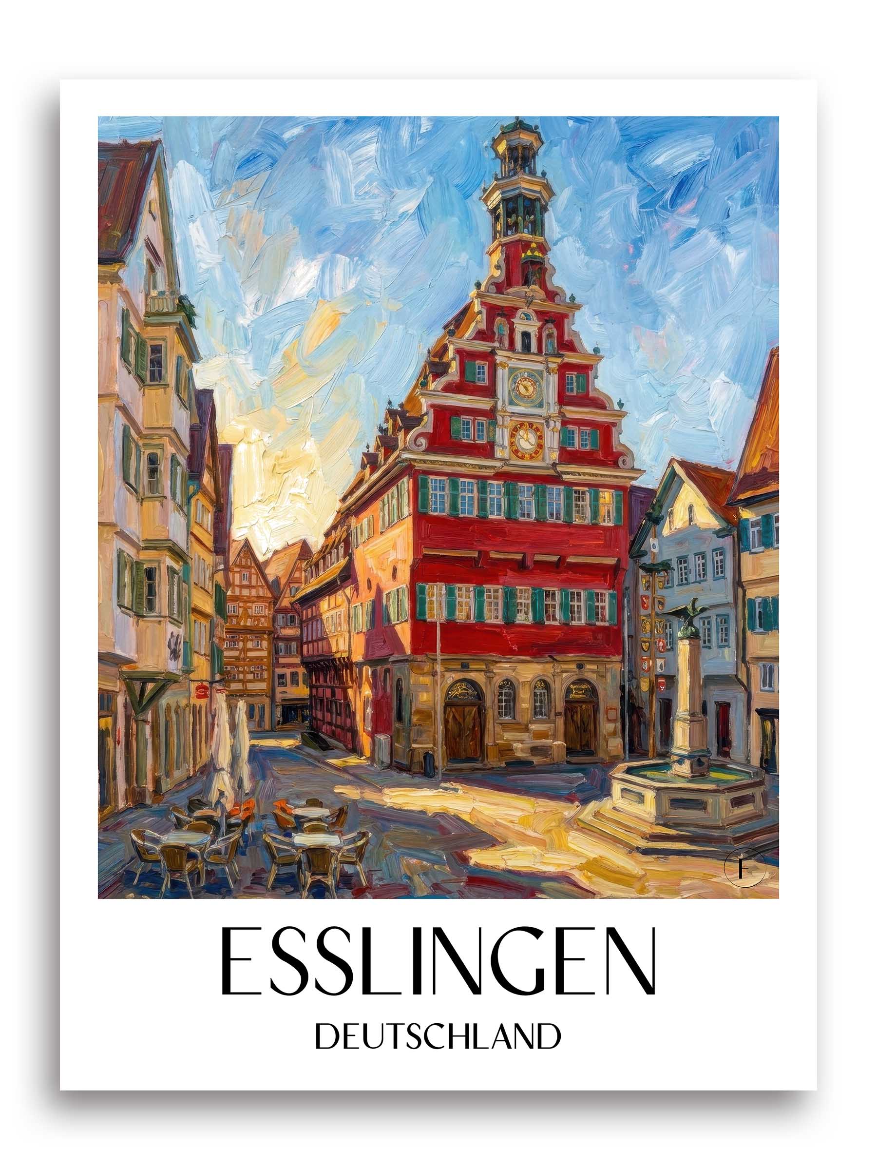 esslingen-deutschland-poster-oil-painting-oelgemaelde