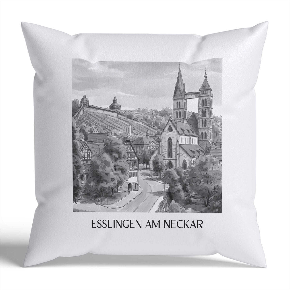 esslingen-am-neckar-neckartal-deutschland-kissenbezug-aquarell-schwarz-weiss
