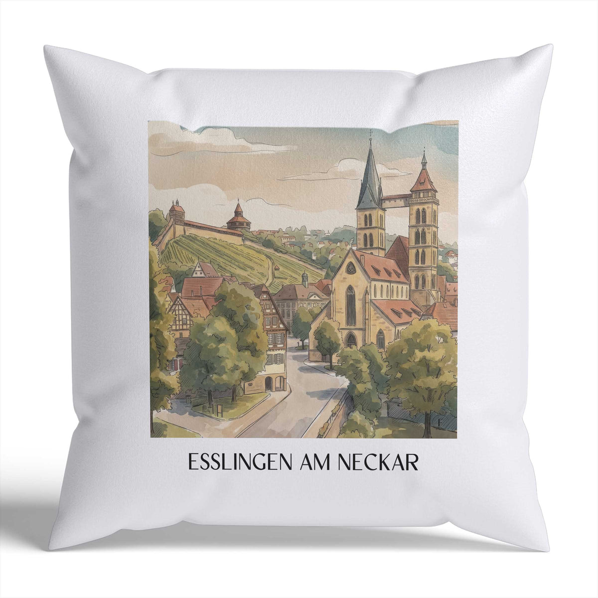 esslingen-am-neckar-neckartal-deutschland-kissenbezug-aquarell