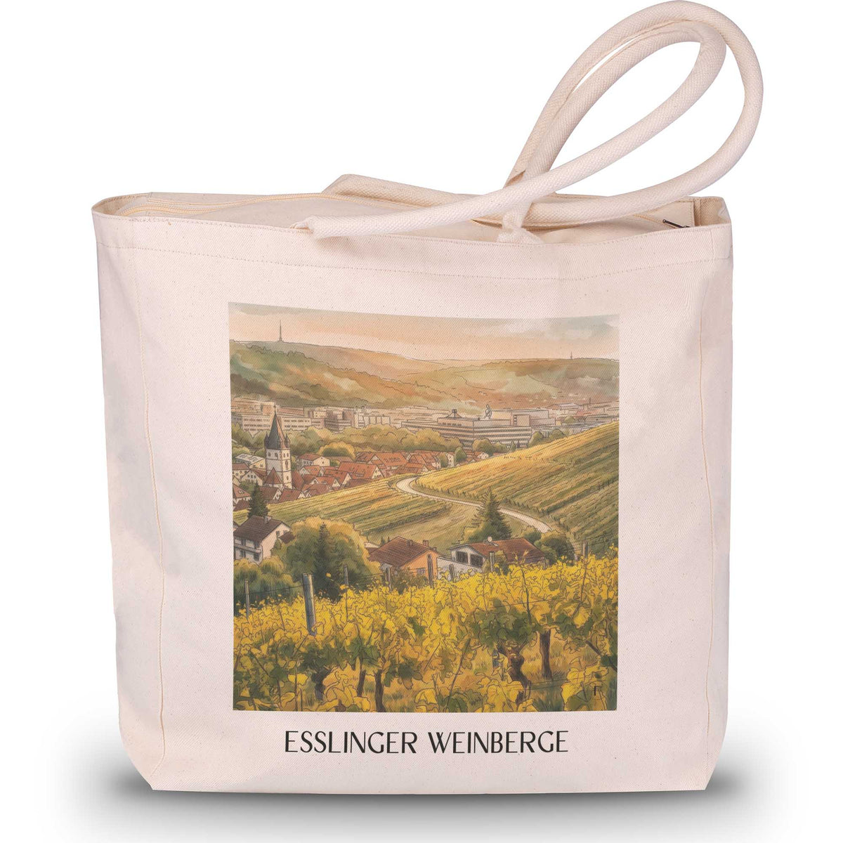 esslinger-weinberge-württemberg-deutschland-einkaufstasche-aquarell
