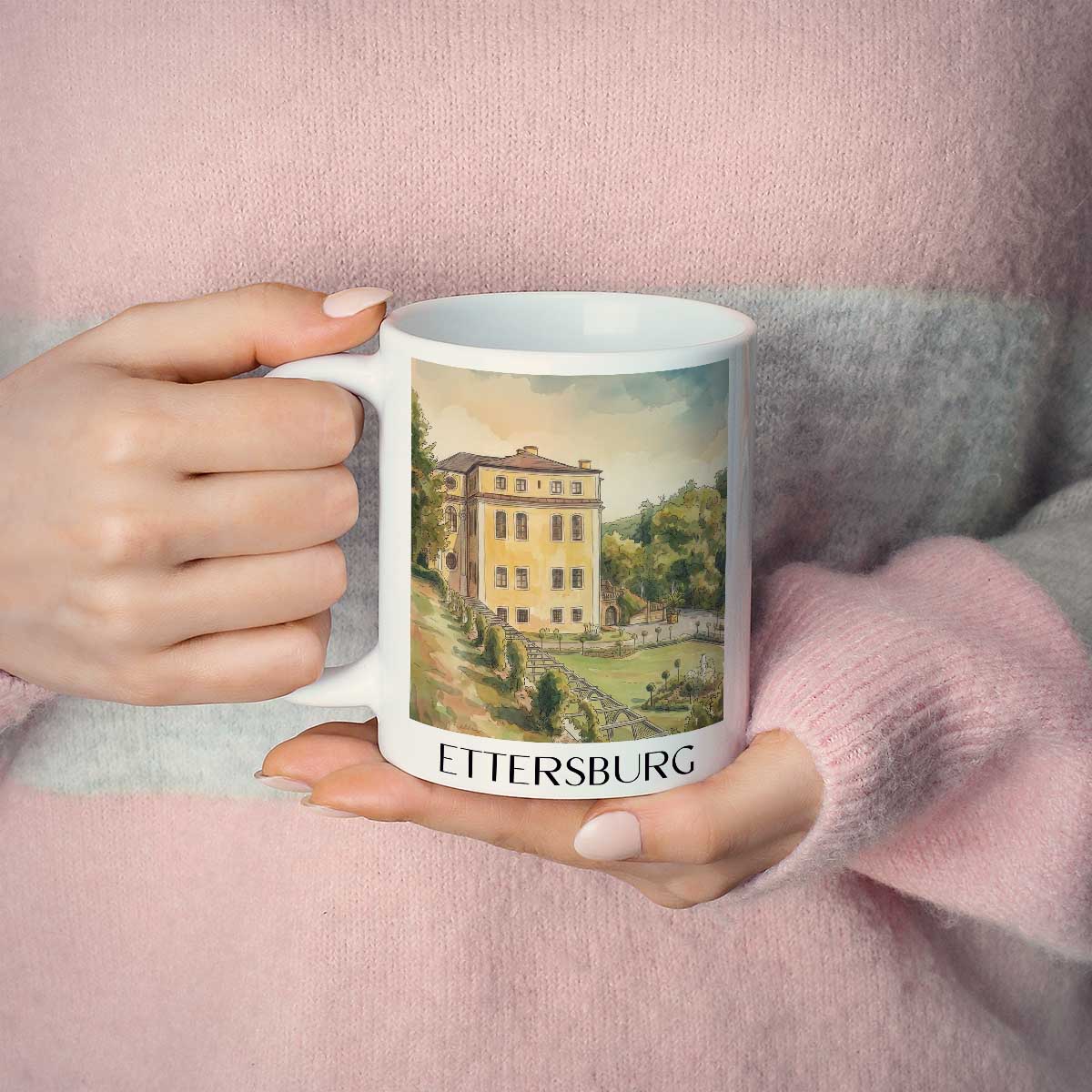 ettersburg-thüringen-deutschland-kaffeebecher-aquarell