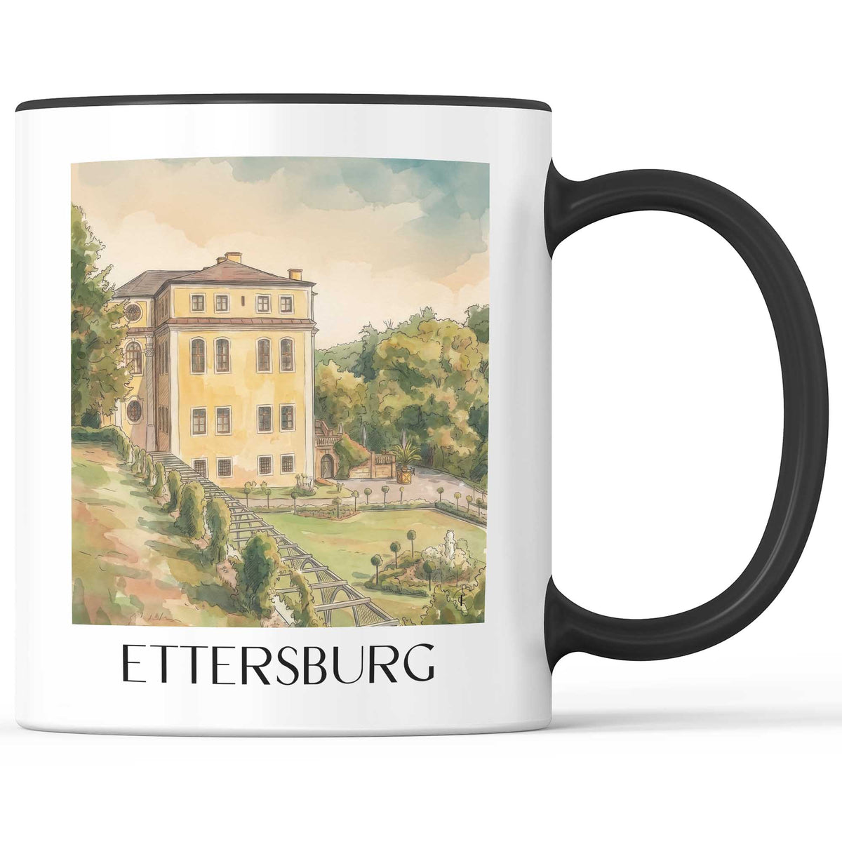 Ettersburg Kaffeebecher - Thüringen - Deutschland Becher - Kaffeetasse im Aquarell Stil - favplace
