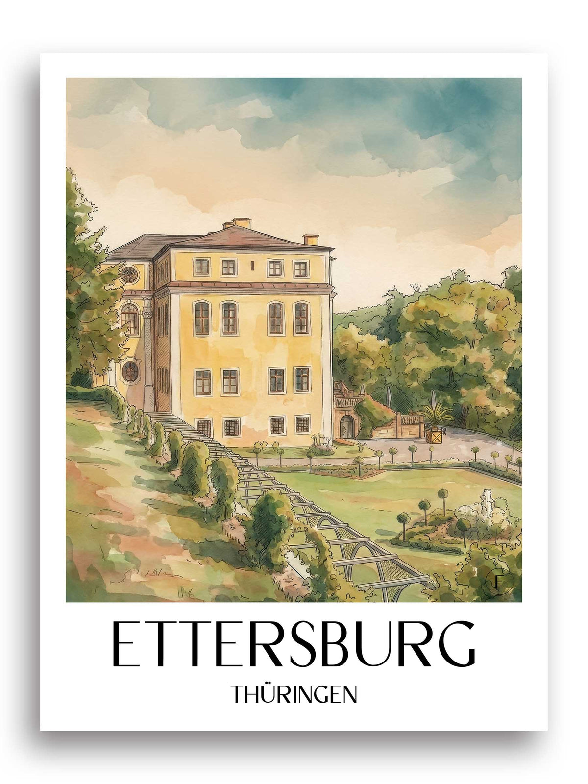 ettersburg-thüringen-deutschland-poster-aquarell