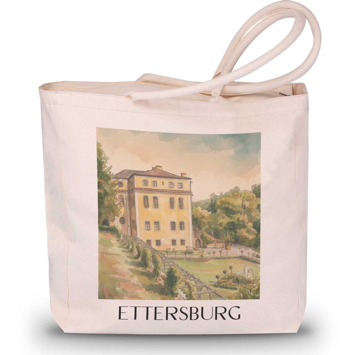 ettersburg-thüringen-deutschland-einkaufstasche-aquarell
