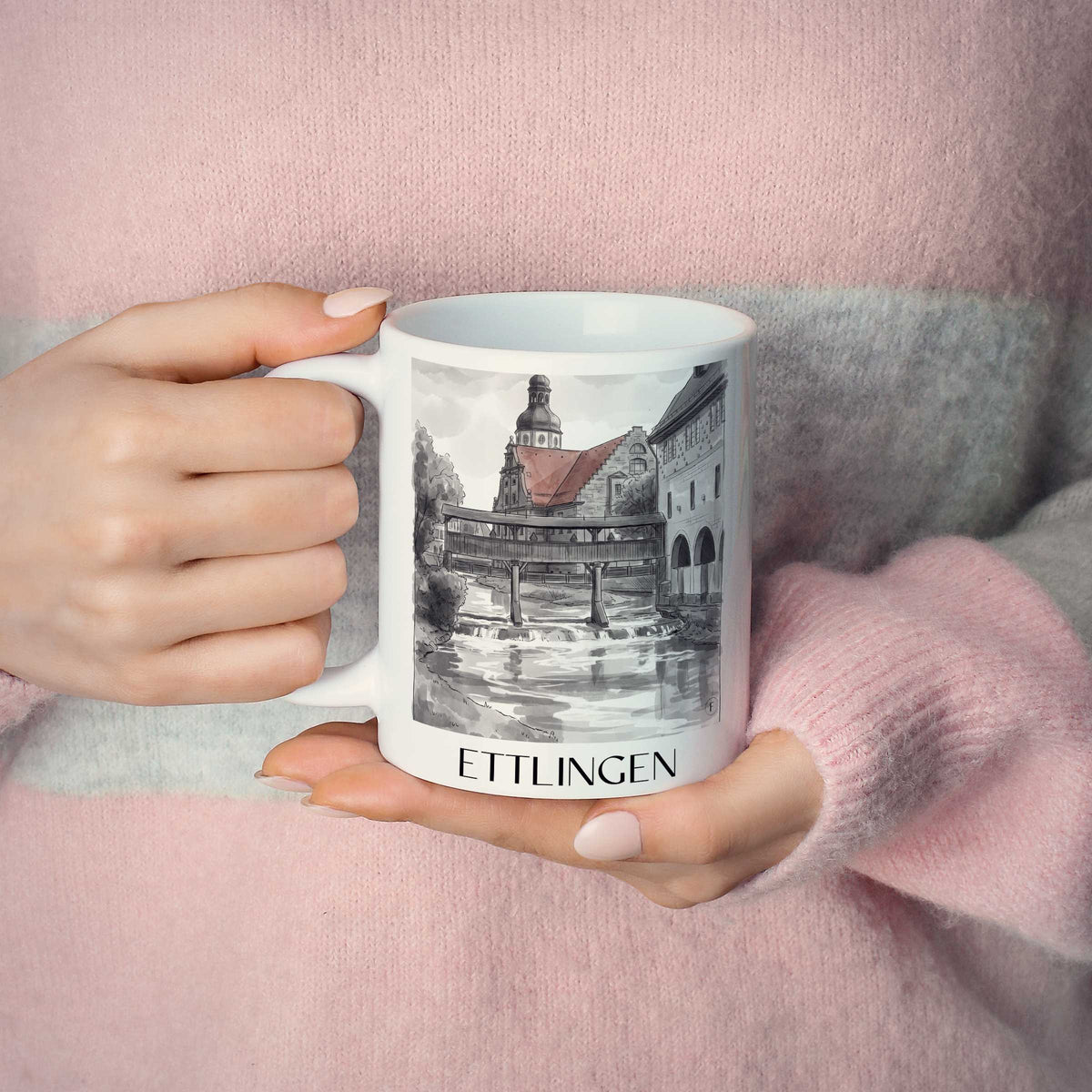 ettlingen-deutschland-kaffeebecher-aquarell-schwarz-weiss