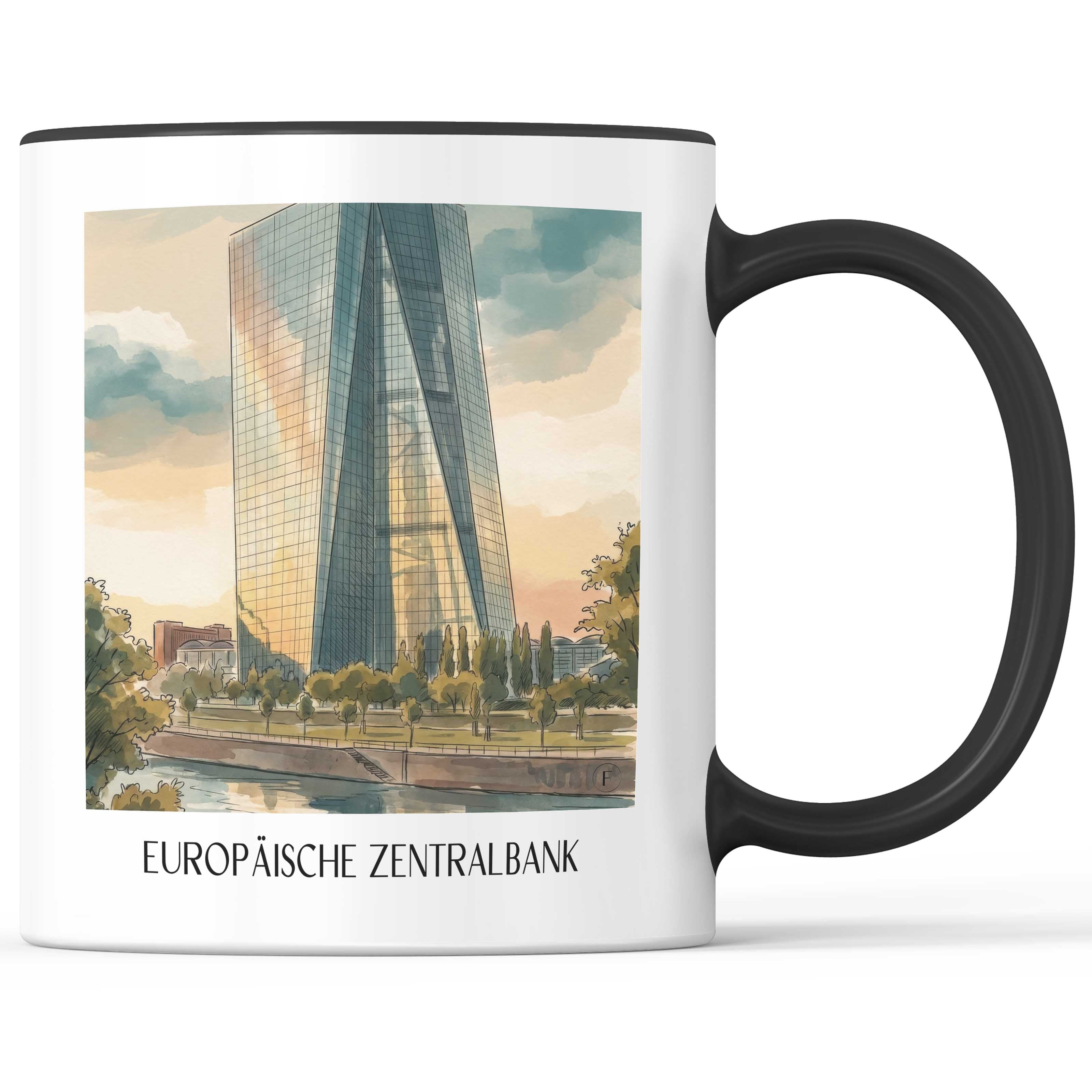 europäische-zentralbank-frankfurt-deutschland-kaffeebecher-aquarell