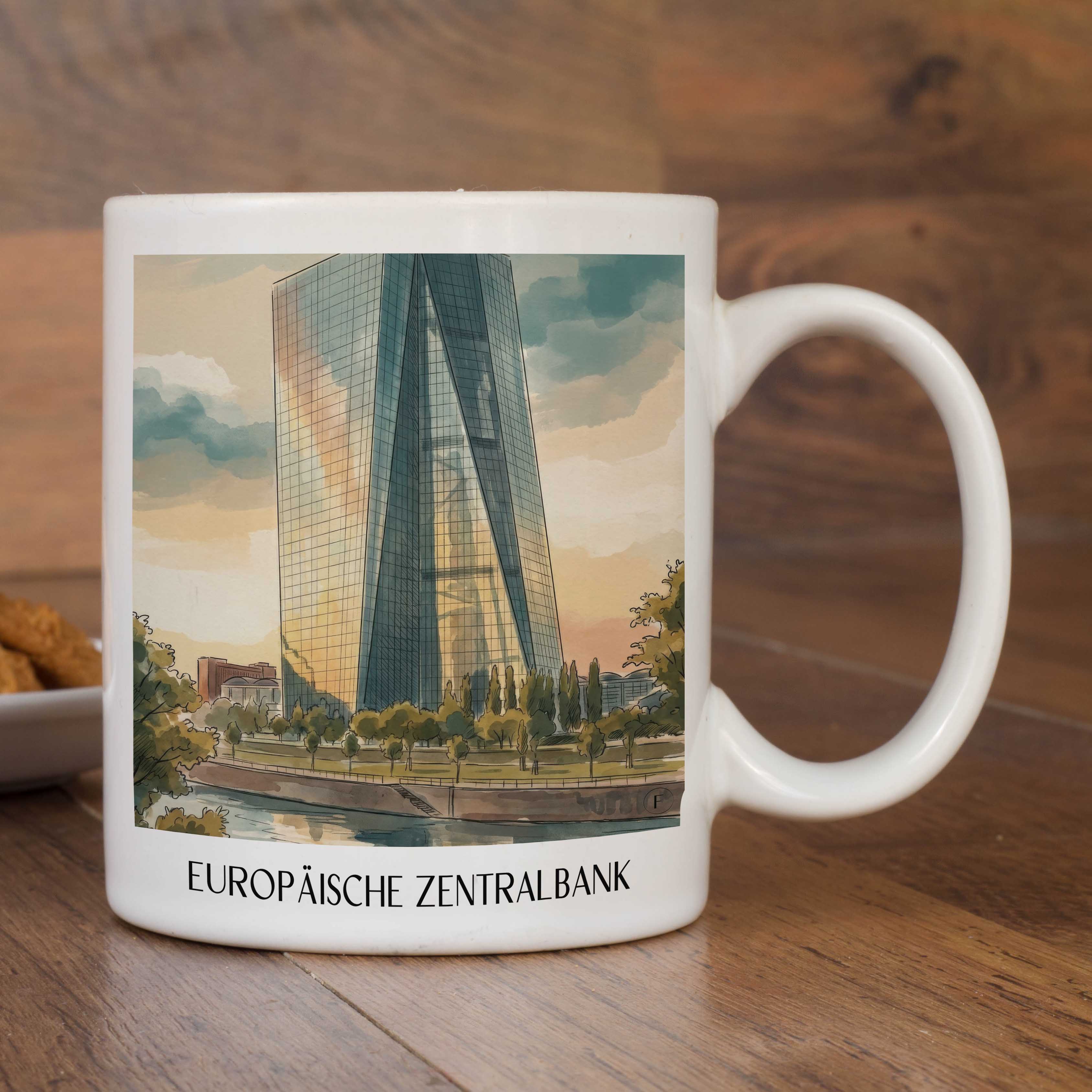 europäische-zentralbank-frankfurt-deutschland-kaffeebecher-aquarell