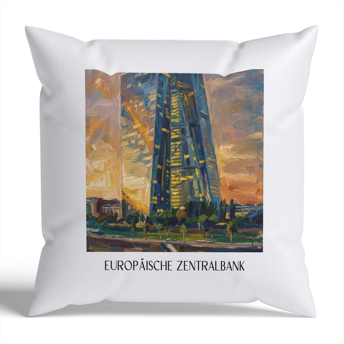 europäische-zentralbank-frankfurt-deutschland-kissenbezug-oil-painting-oelgemaelde