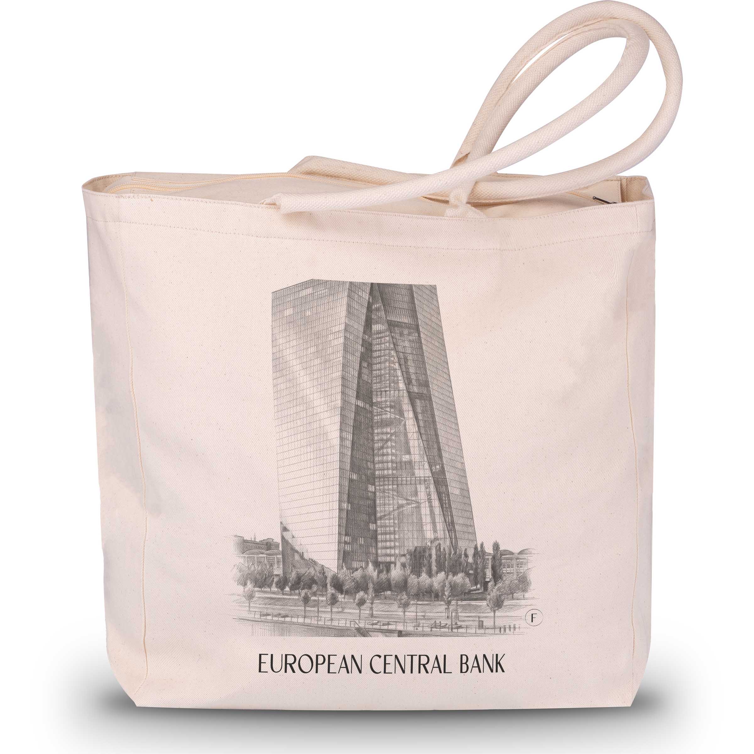 Europäische Zentralbank Shopping Tasche - Frankfurt - Deutschland Tote Bag - Einkaufstasche im Zeichnung Stil