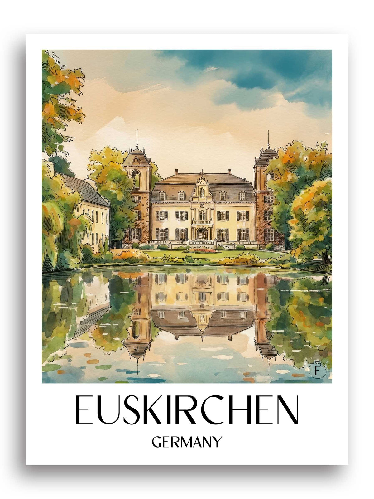Euskirchen Poster - Rheinland - Deutschland Kunstdruck - Aquarell von A4 bis A1 - favplace
