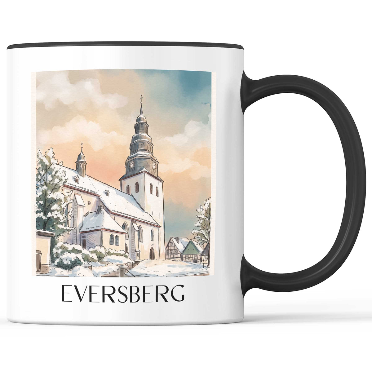 Eversberg Kaffeebecher - Sauerland - Deutschland Becher - Kaffeetasse im Aquarell Stil - favplace