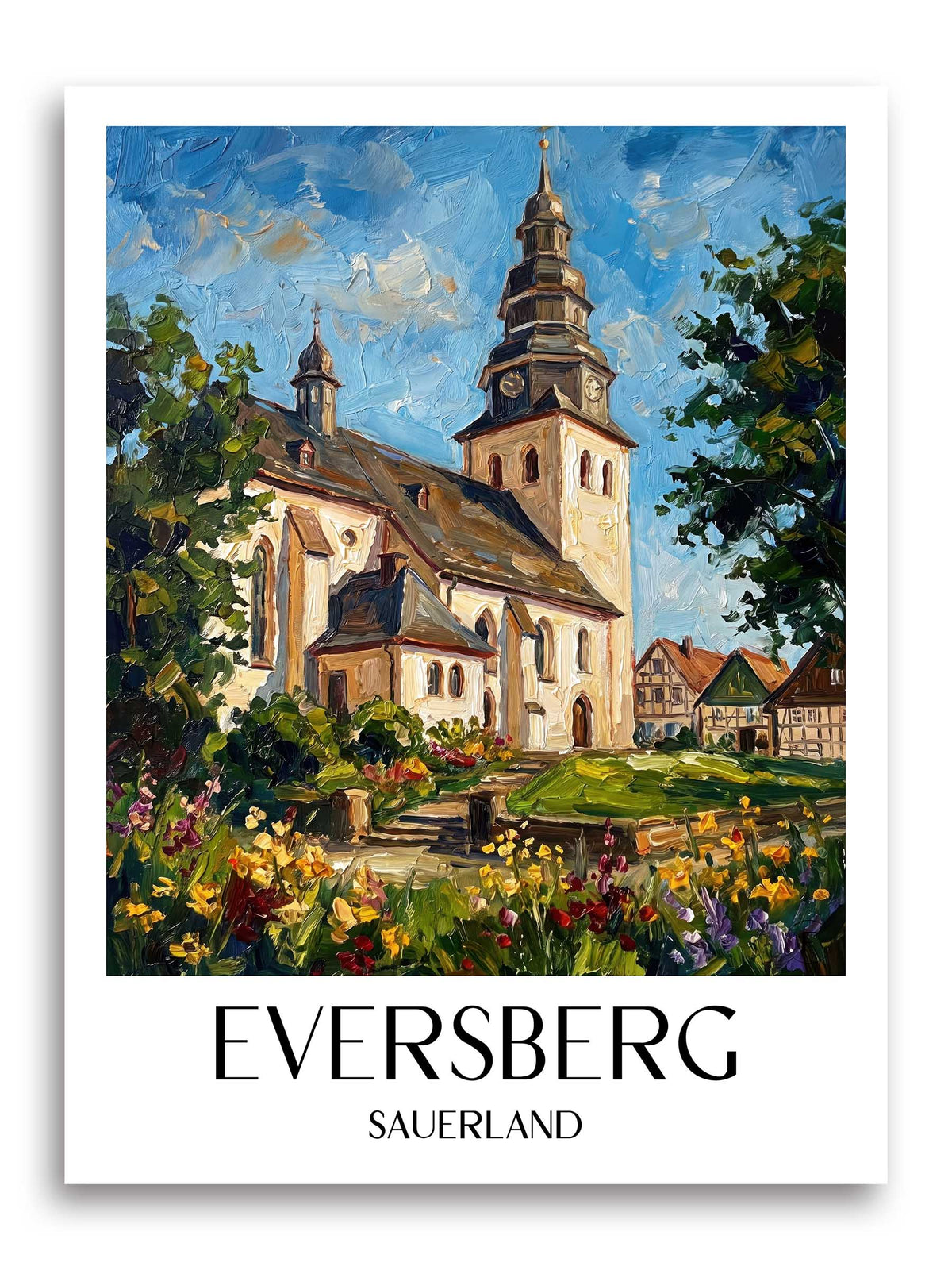 Eversberg Poster - Sauerland - Deutschland Kunstdruck - Ölgemälde von A4 bis A1 - favplace