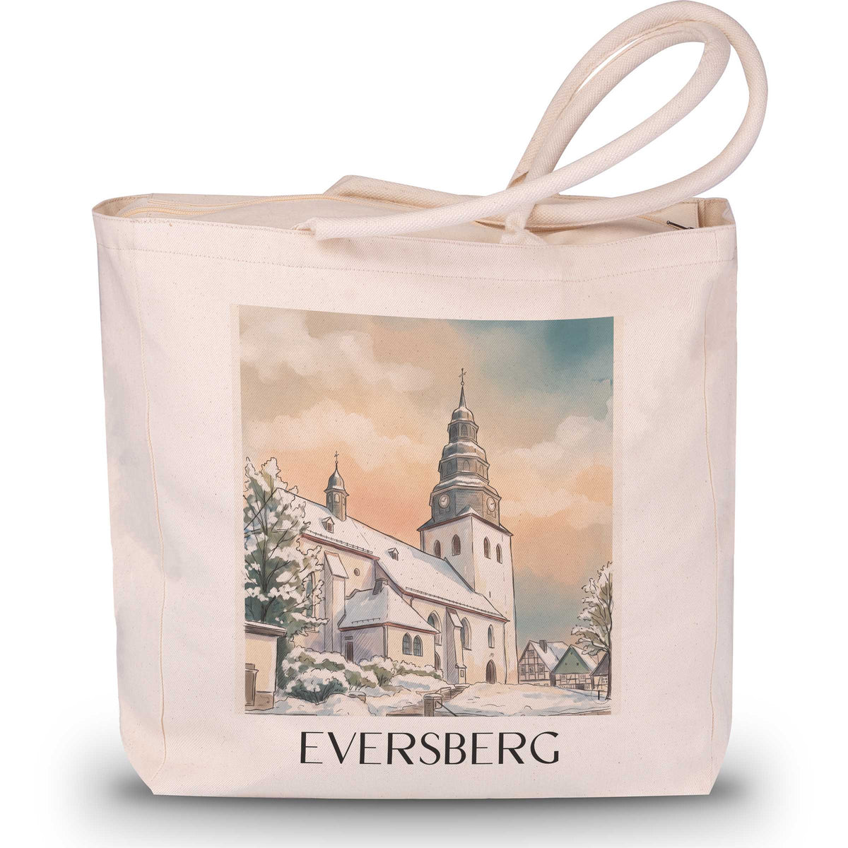 Eversberg Shopping Tasche - Sauerland - Deutschland Tote Bag - Einkaufstasche im Aquarell Stil - favplace