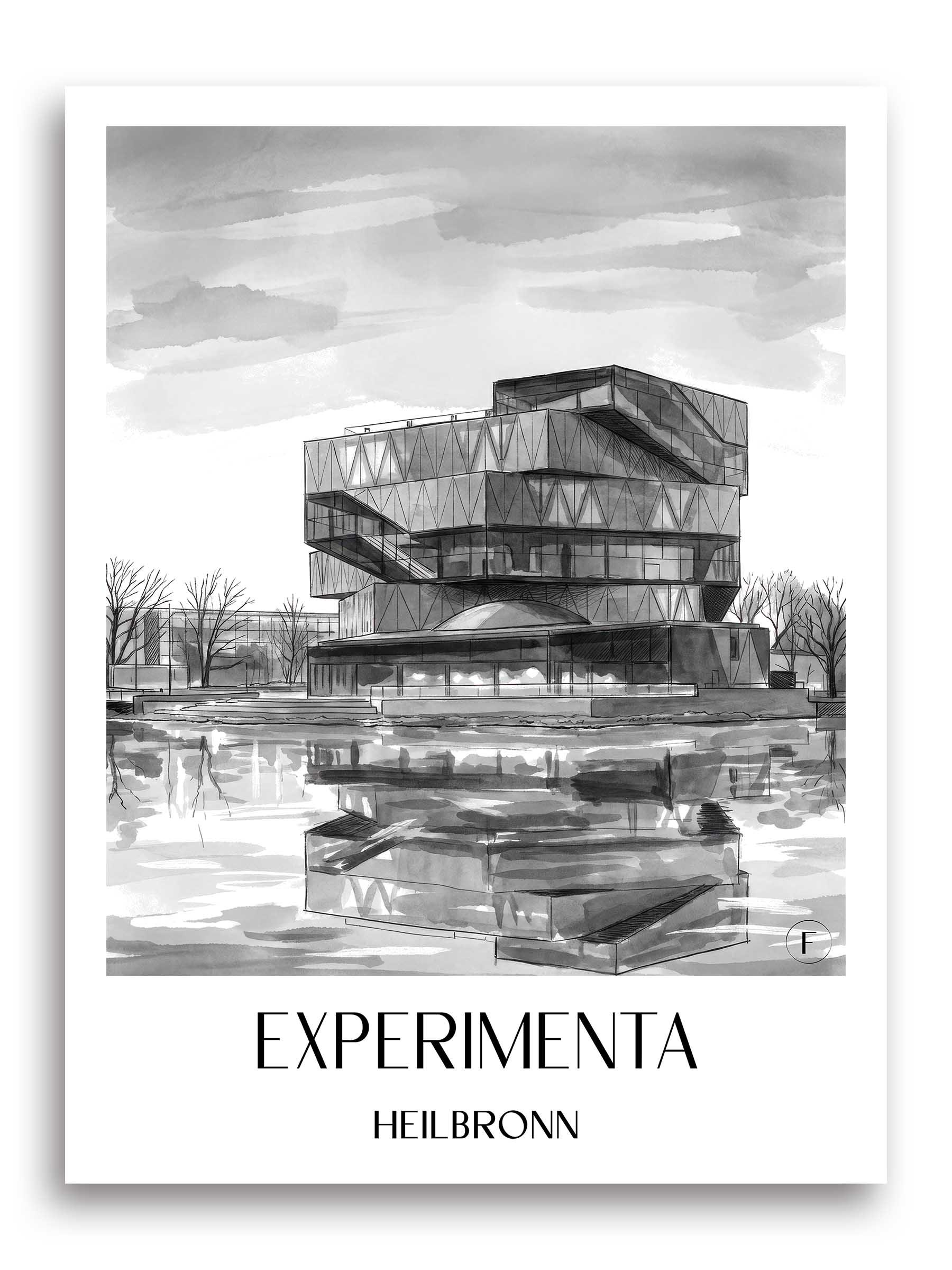 experimenta-heilbronn-deutschland-poster-aquarell-schwarz-weiss