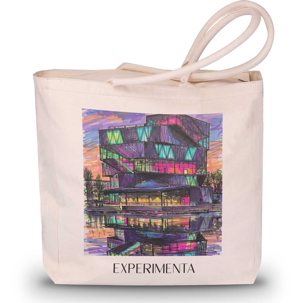 Experimenta Shopping Tasche - Heilbronn - Deutschland Tote Bag - Einkaufstasche im Tag Graffiti Stil - favplace