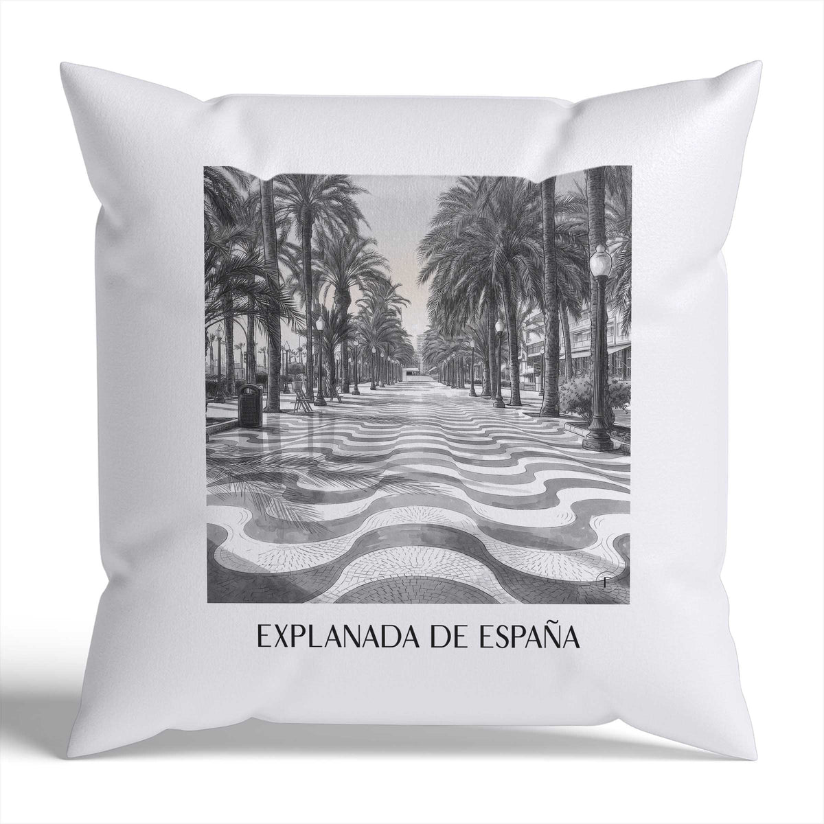 explanada-de-españa-alicante-spanien-kissenbezug-aquarell-schwarz-weiss