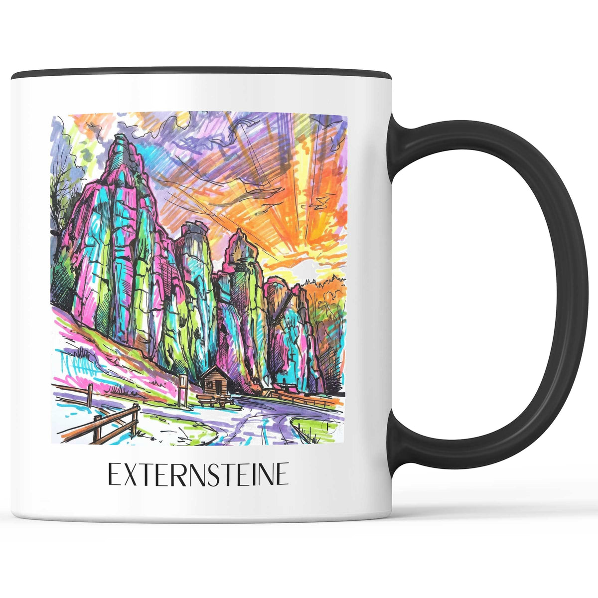 Externsteine Kaffeebecher - Detmold - Deutschland Becher - Kaffeetasse im Tag Graffiti Stil - favplace