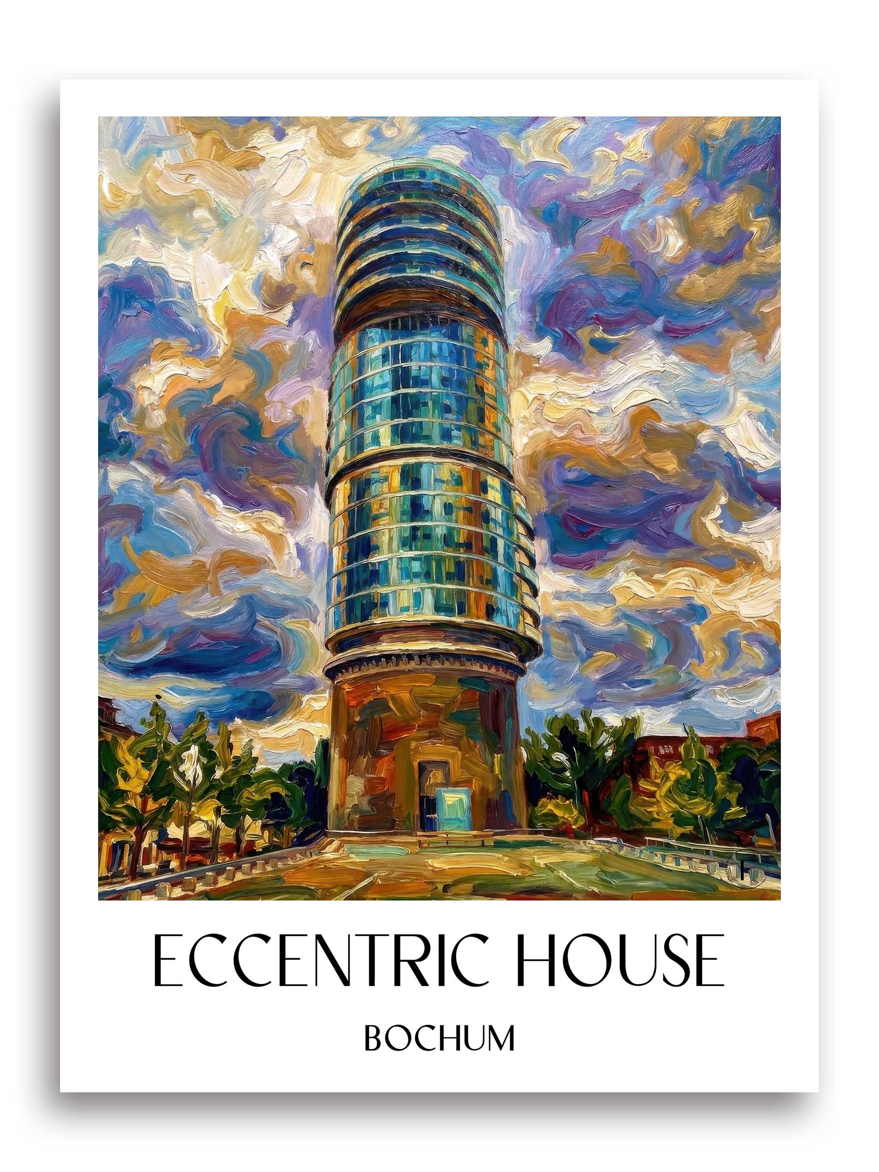 Exzenterhaus Poster - Bochum - Deutschland Kunstdruck - Ölgemälde von A4 bis A1 - favplace
