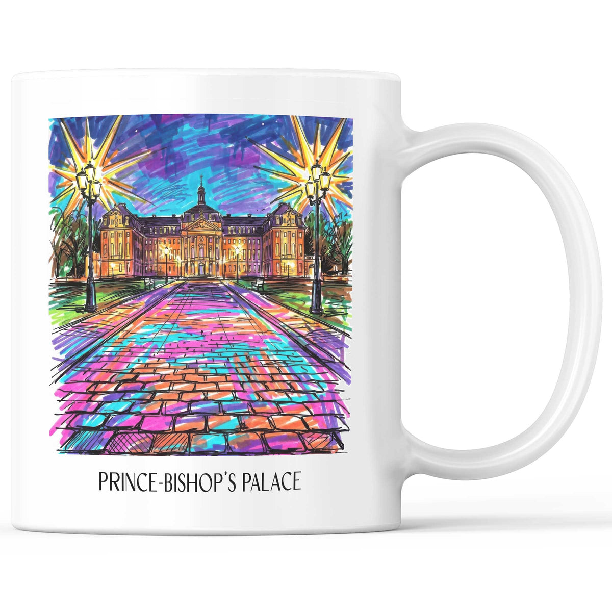 Fürstbischöfliches Schloss Kaffeebecher - Münster - Deutschland Becher - Kaffeetasse im Tag Graffiti Stil - favplace