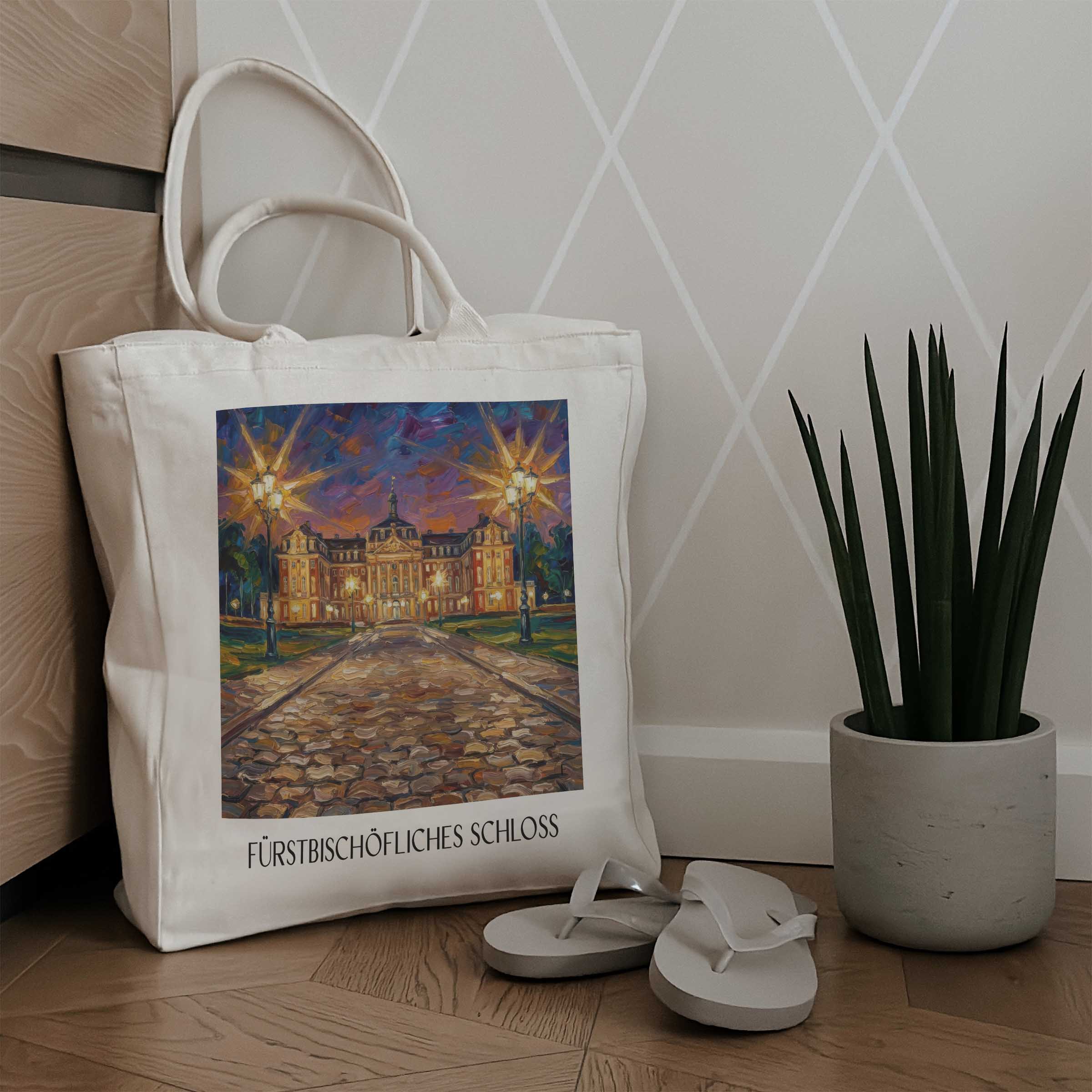 fürstbischöfliches-schloss-münster-deutschland-einkaufstasche-oil-painting-oelgemaelde