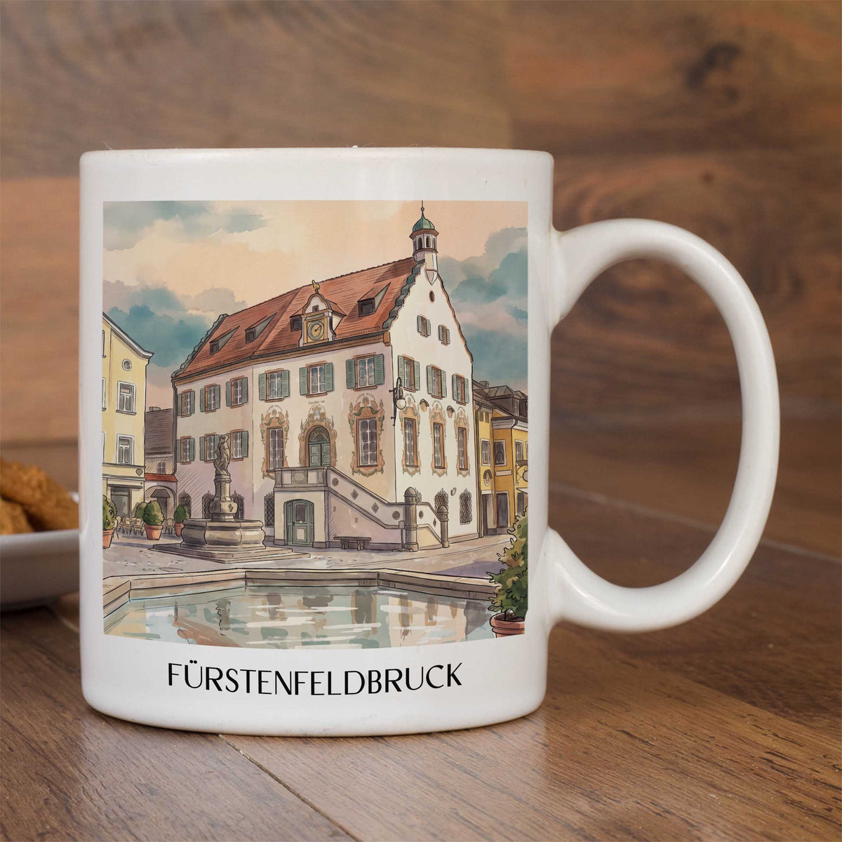 fürstenfeldbruck-bayern-deutschland-kaffeebecher-aquarell