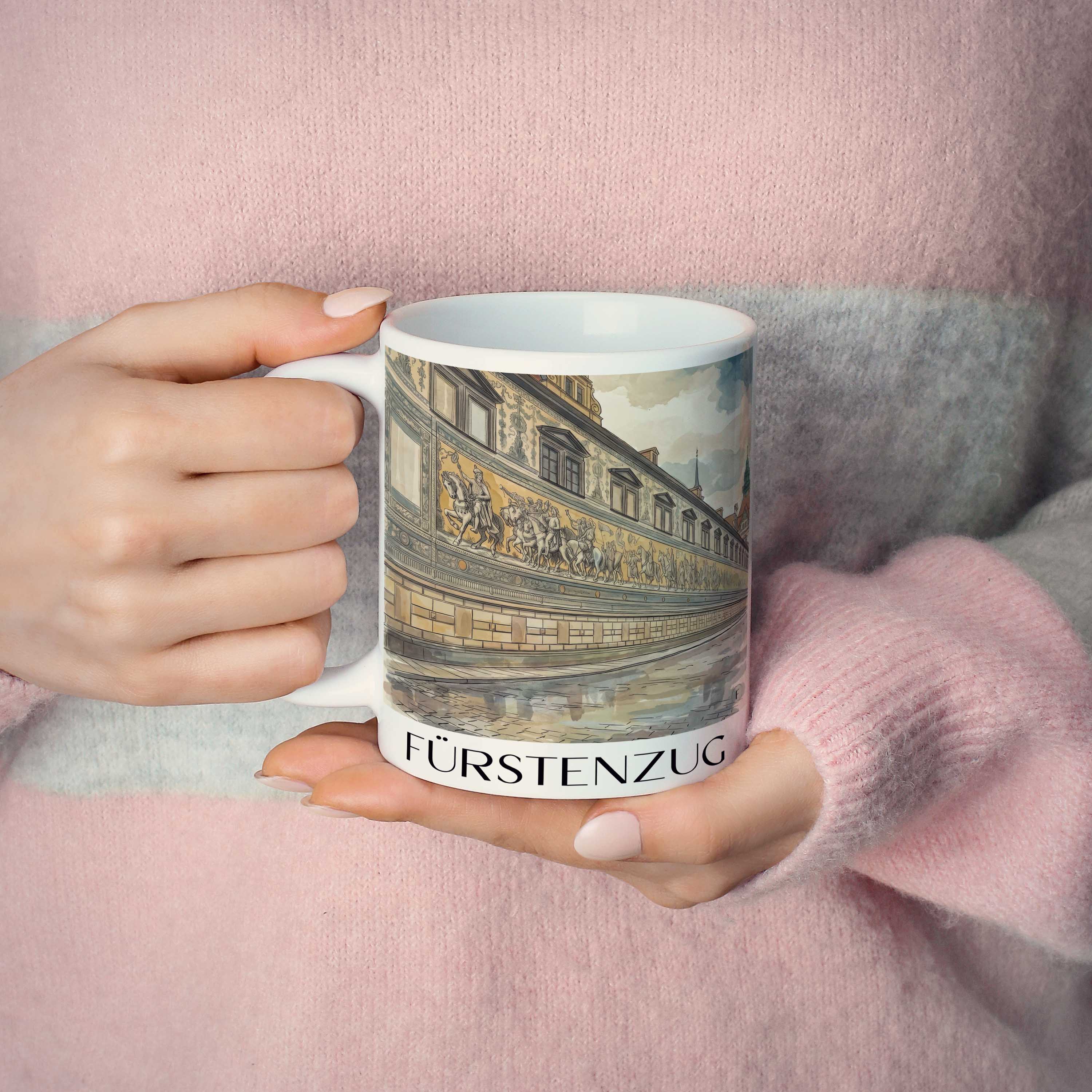 fürstenzug-dresden-deutschland-kaffeebecher-aquarell
